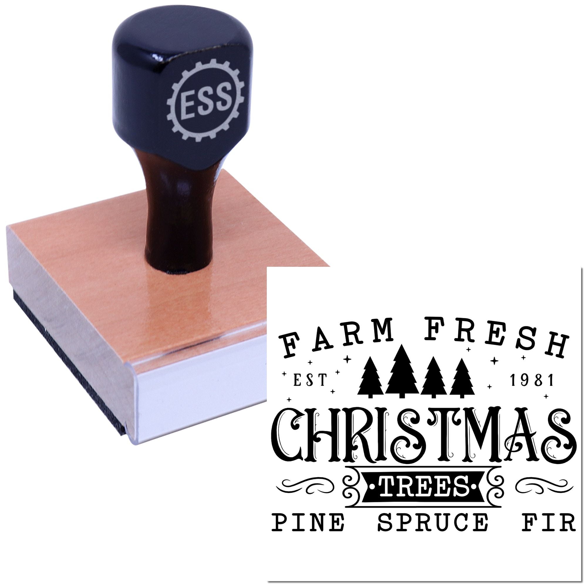 rubber stamp christmas tree Rustic Christmas Grove Greeting Card Rubber Stamp