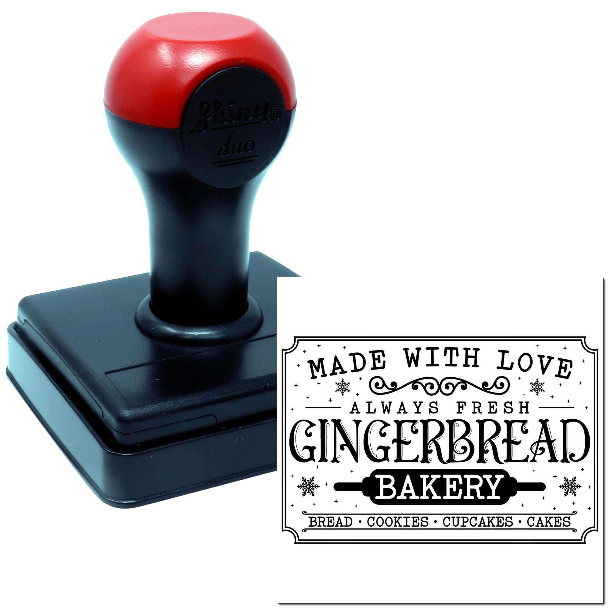 Duo Vintage Gingerbread Bakery Holiday Sign Hand Stamp