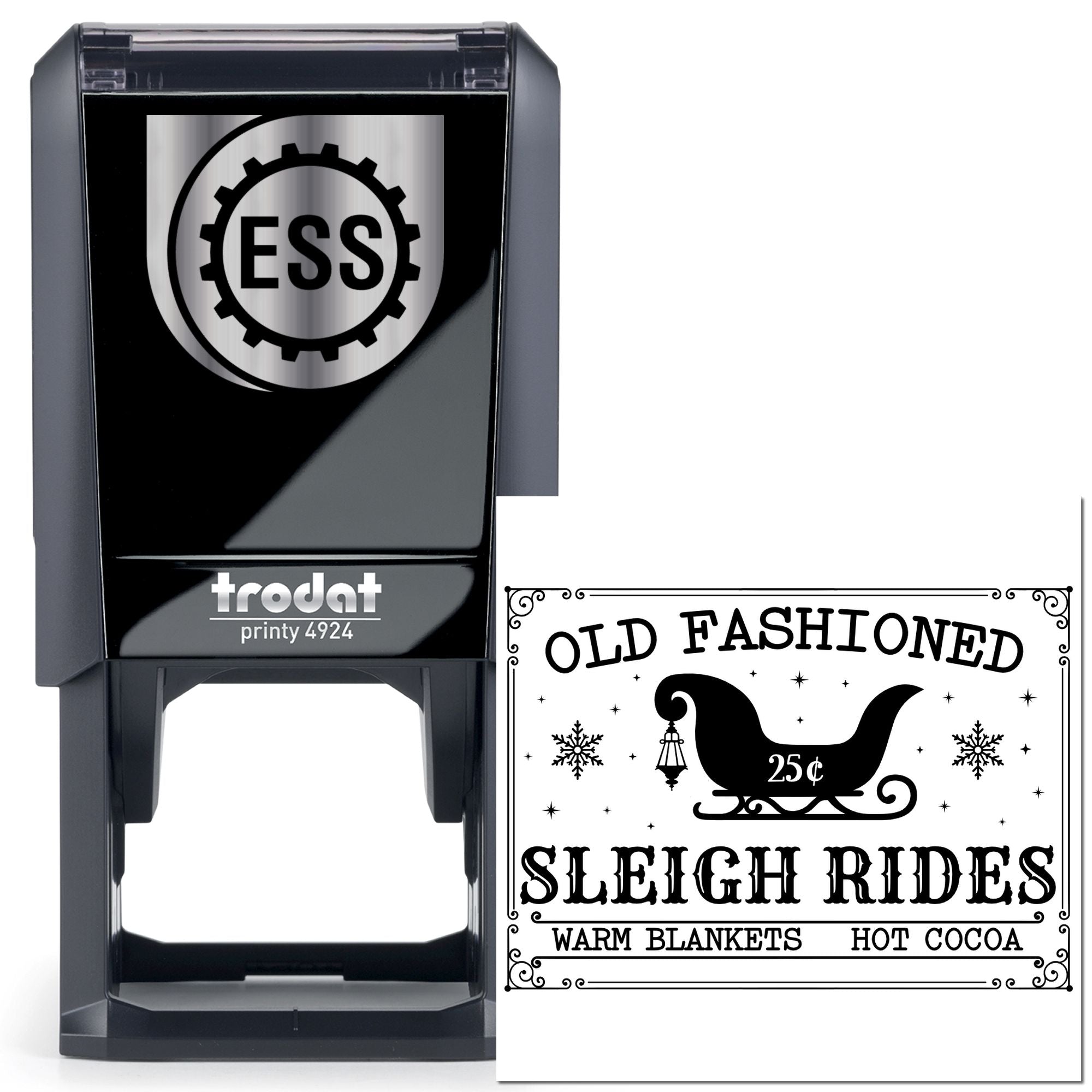 Self-Inking Sleigh Rides Party Favor Stamp