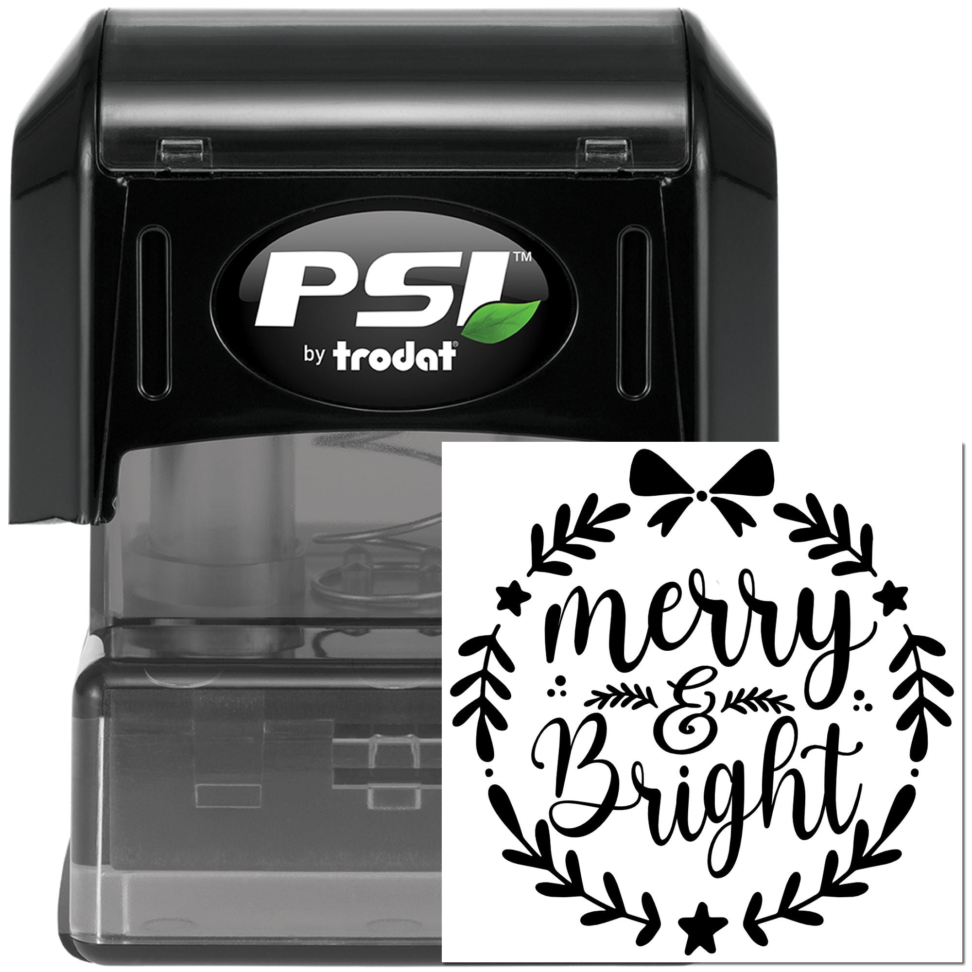 Pre-Inked Merry And Bright Scrapbook Stamp