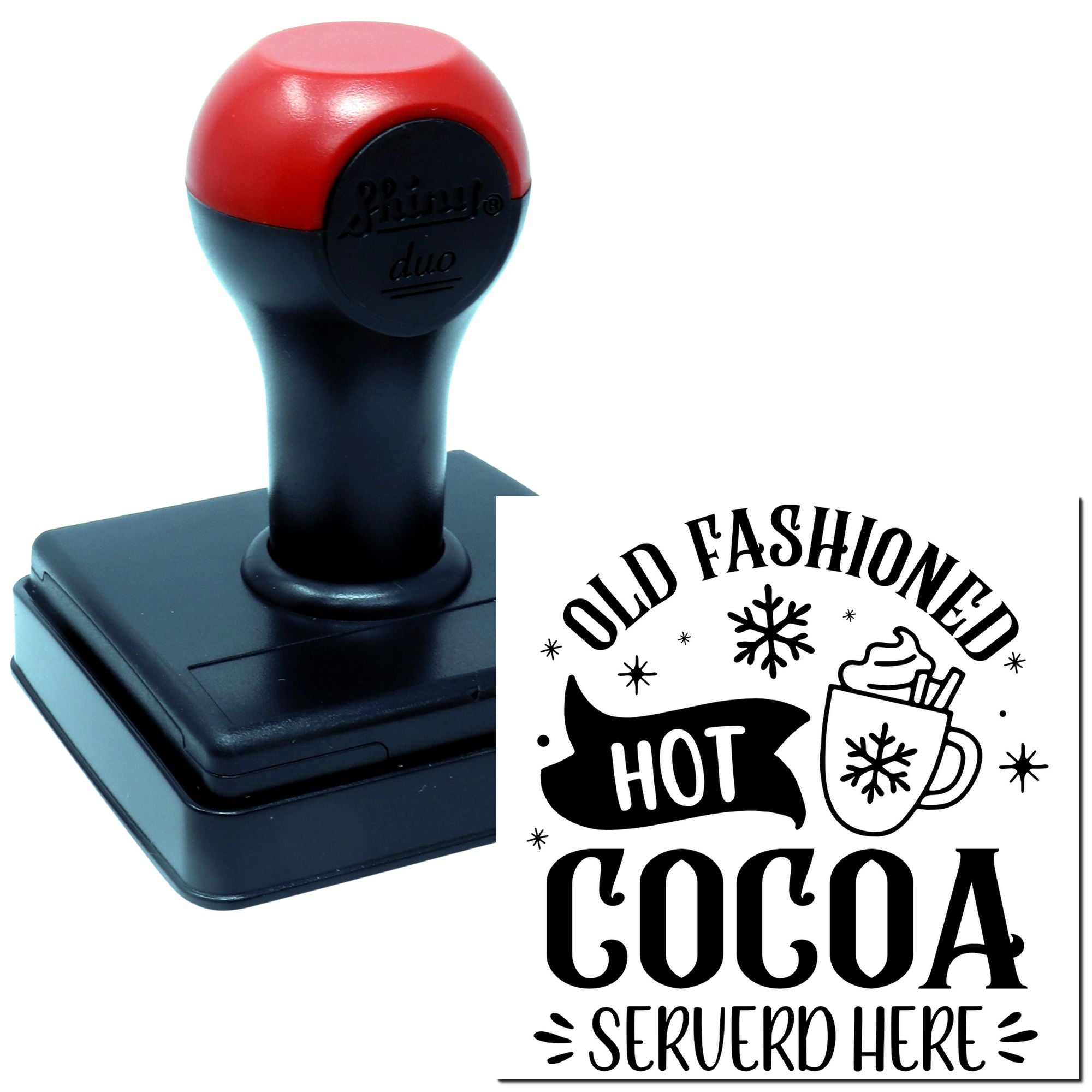 Duo Old Fashioned Hot Cocoa Sign Hand Stamp