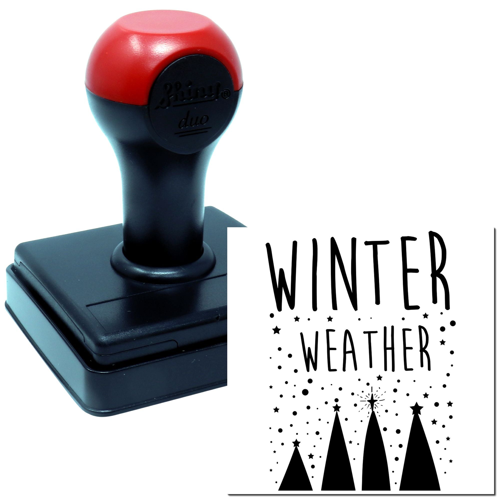 Duo Starry Winter Trees And Snow Hand Stamp