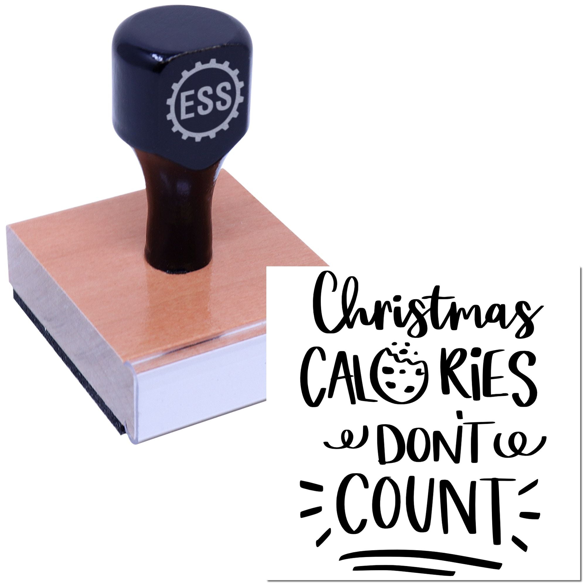 Guiltless Holiday Indulgence Greeting Card Rubber Stamp