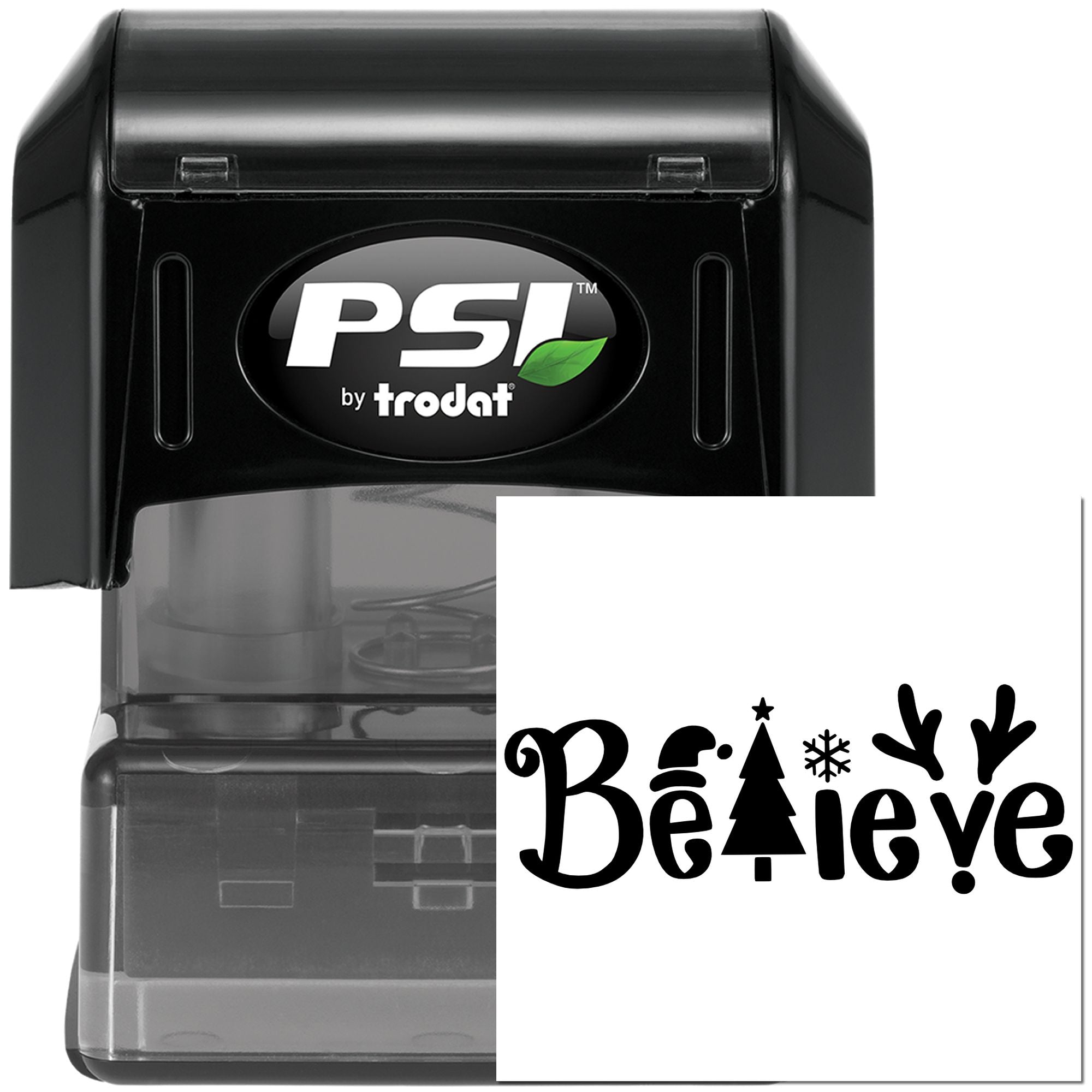 Pre-Inked Believe Holiday Magic Note Card Stamp