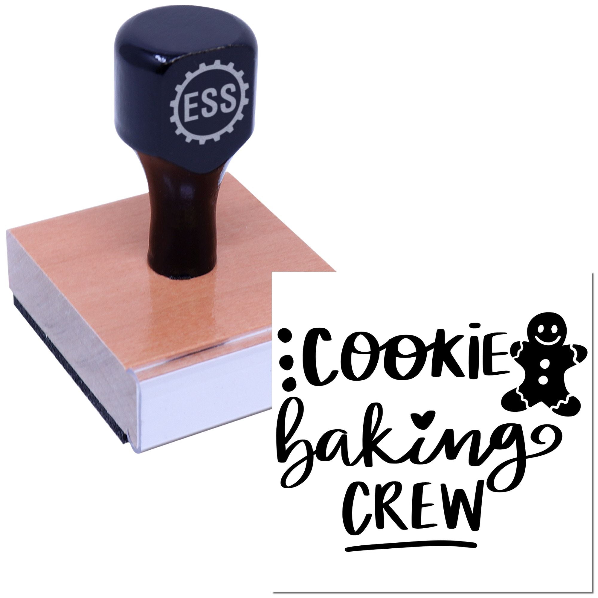 Festive Cookie Crew Place Card Rubber Stamp