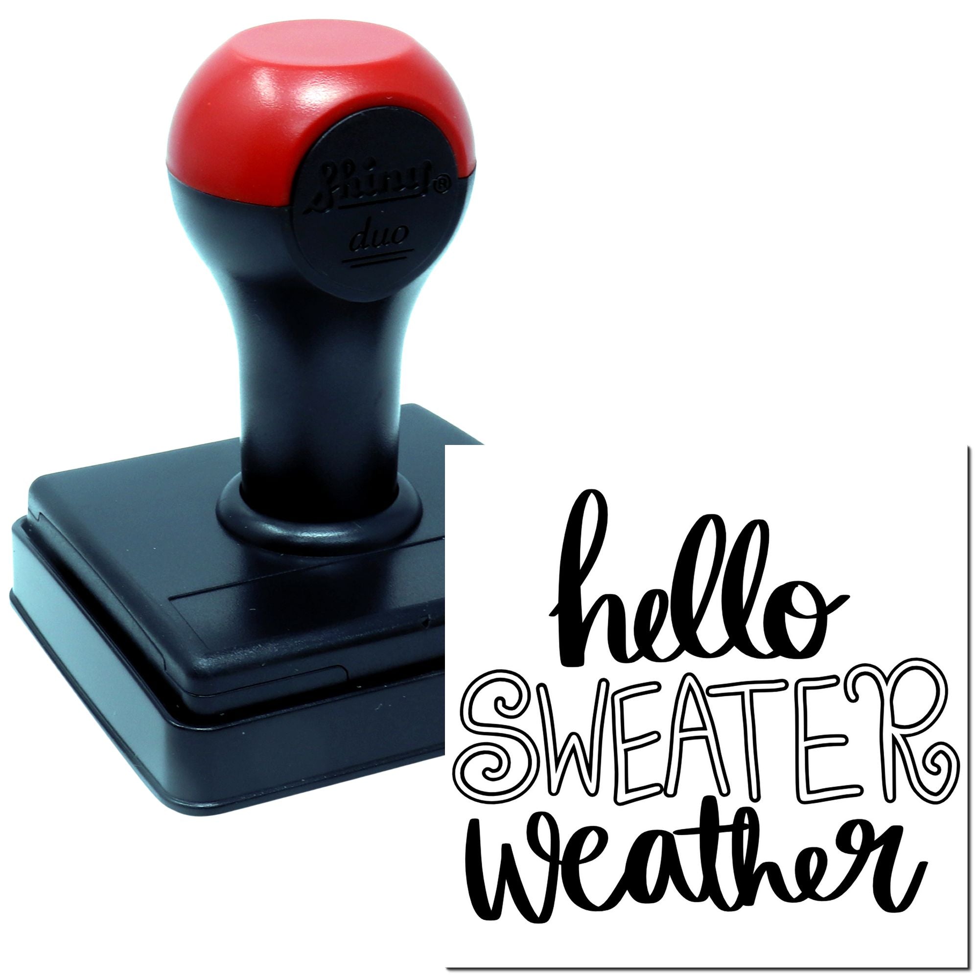 Duo Cozy Autumn Sweater Season Print Hand Stamp