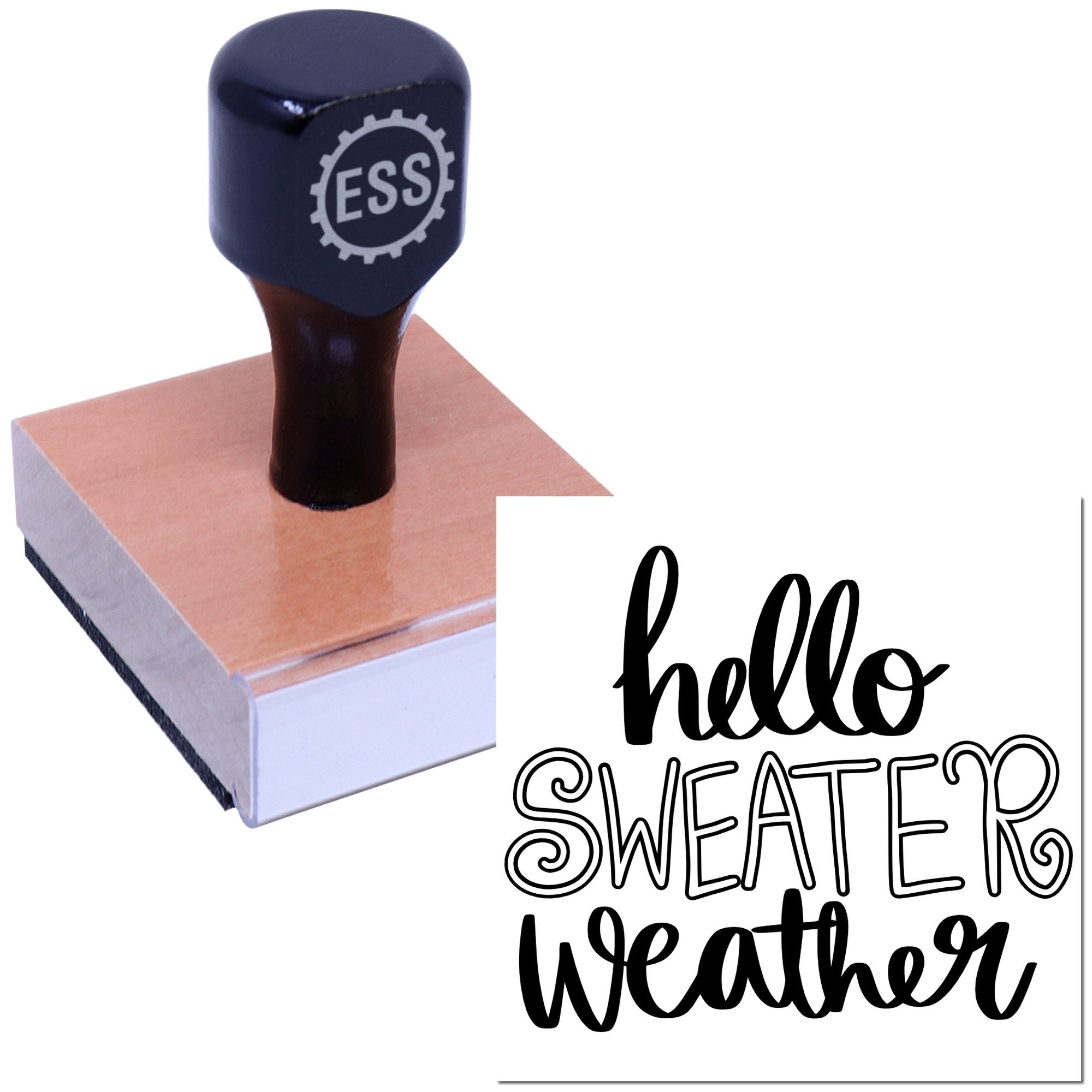 Cozy Autumn Greetings Party Favor Rubber Stamp