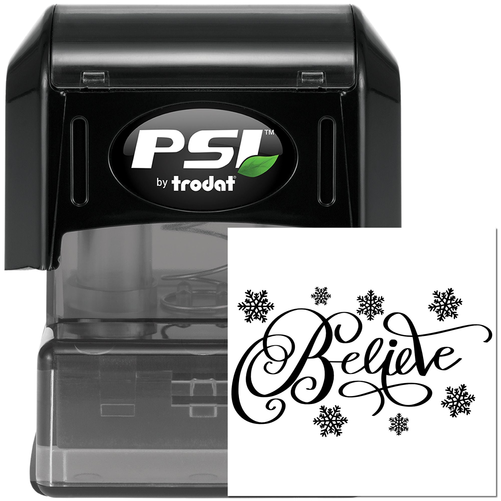 Pre-Inked Believe In Winter Party Favor Stamp