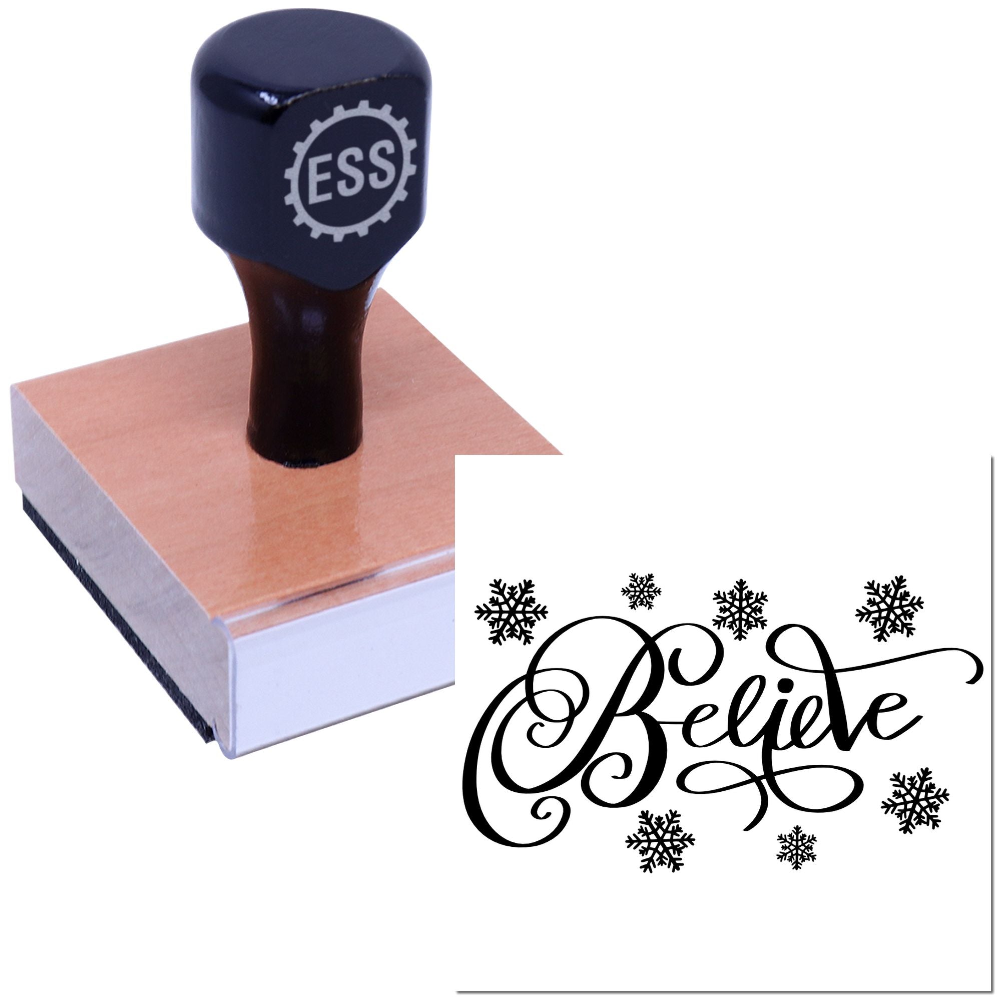 Believe In Snow Scrapbooking Rubber Stamp