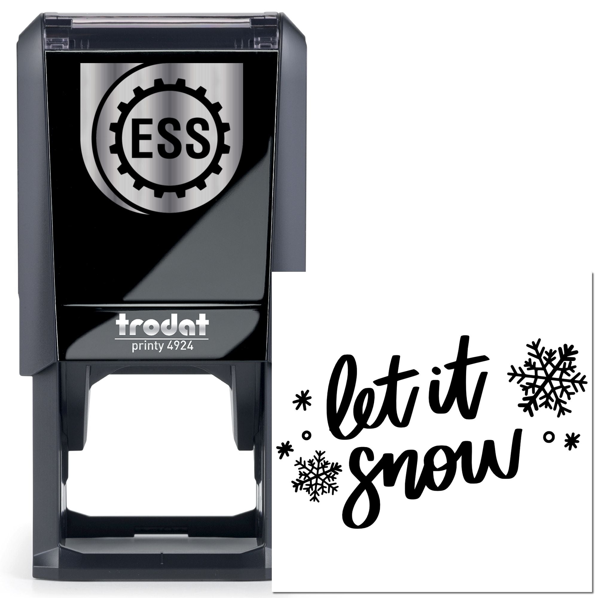 Self-Inking Snowy Typography Handcraft Stamp