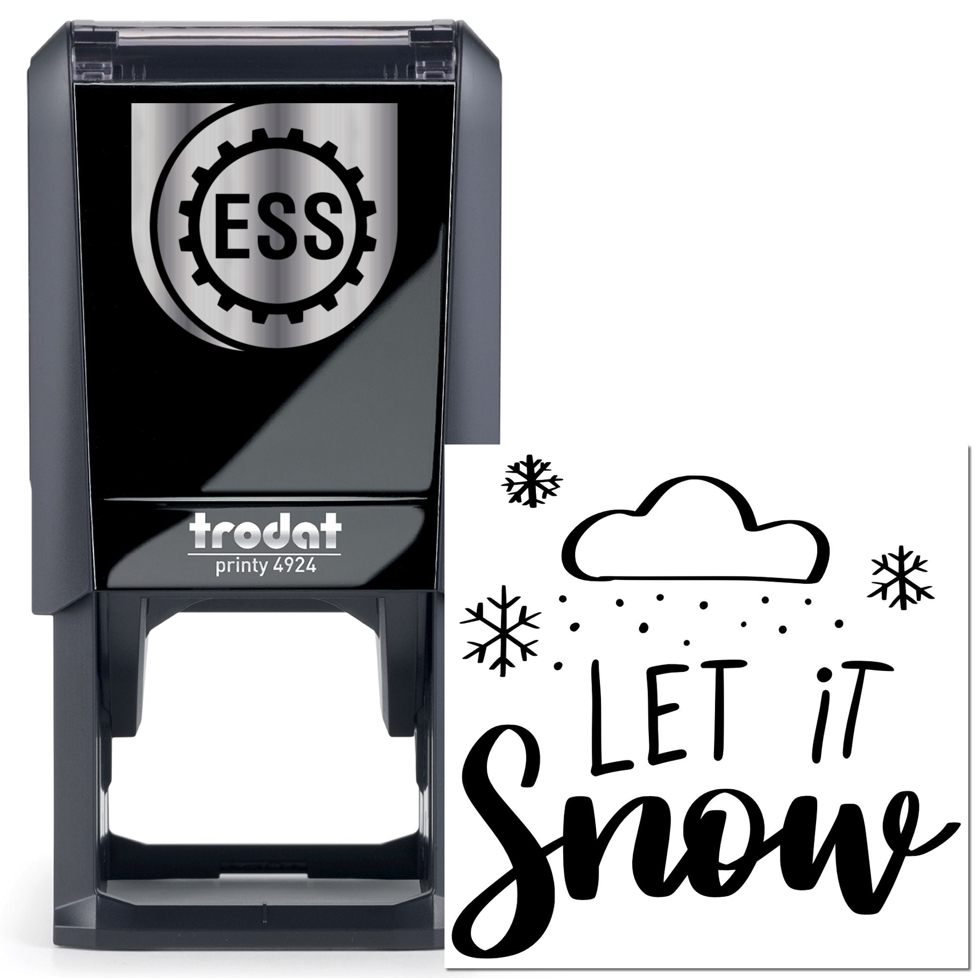 Self-Inking Winter Snow Greeting Card Stamp