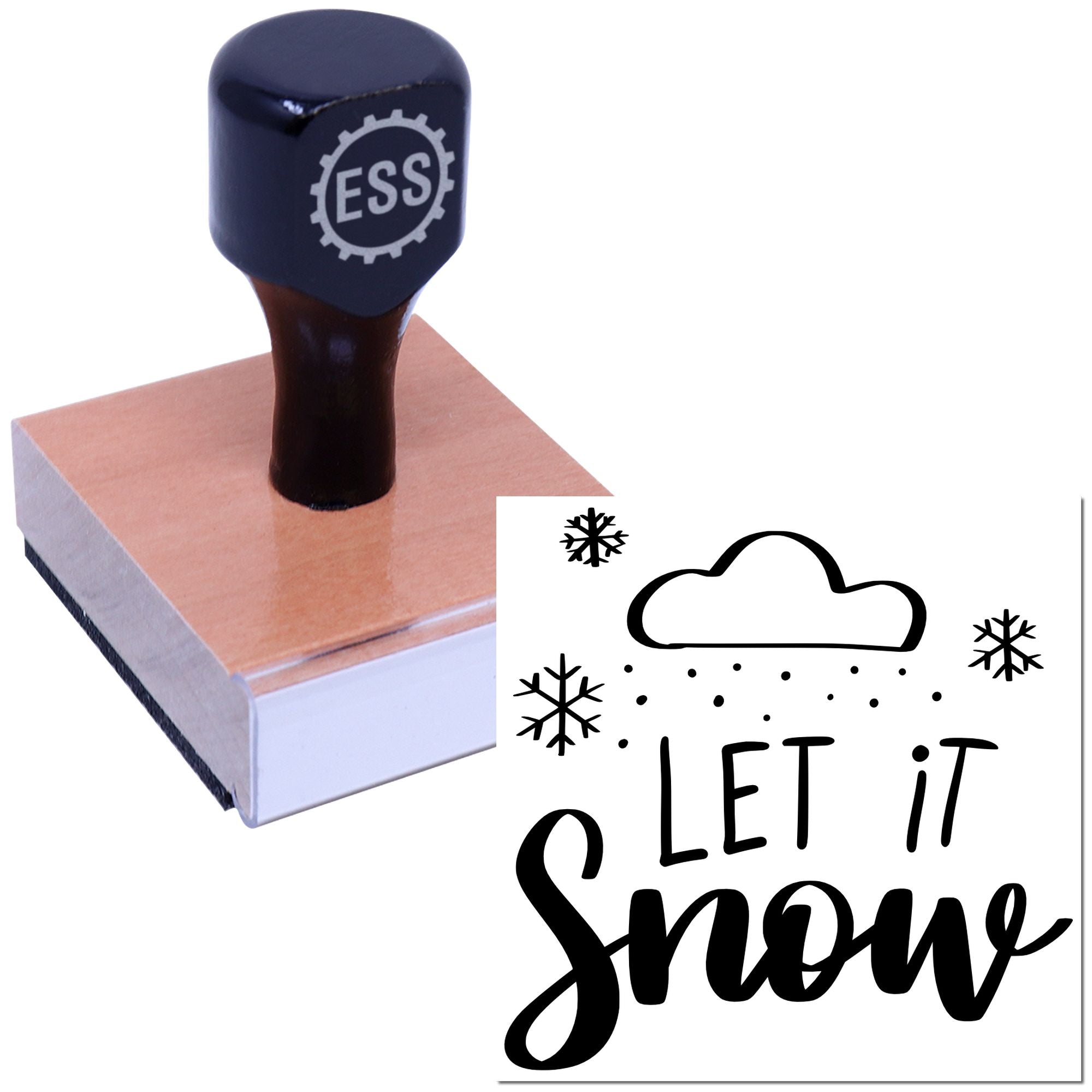 Dancing Snow Cloud Note Card Rubber Stamp