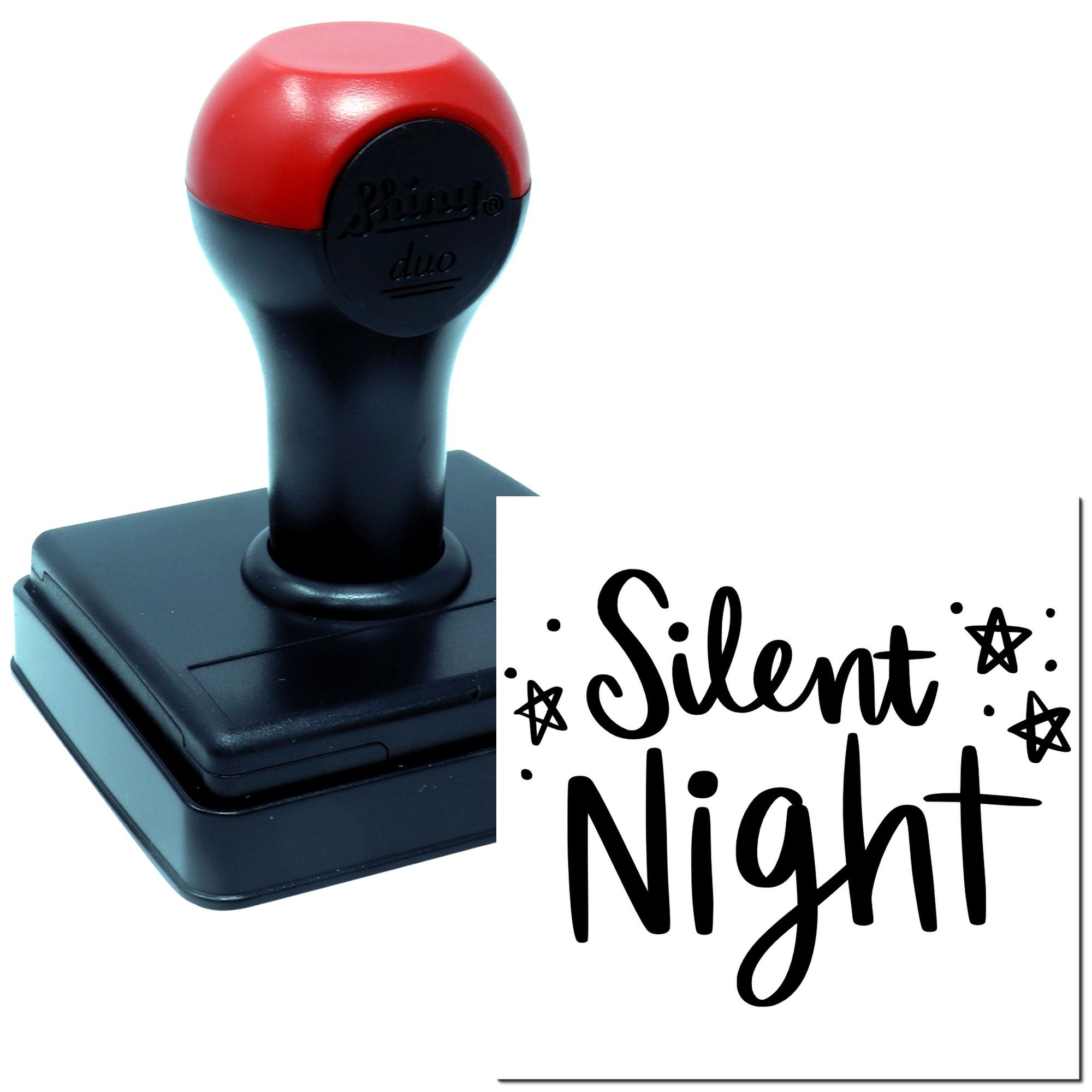 Duo Handlettered Silent Night Starry Design Hand Stamp