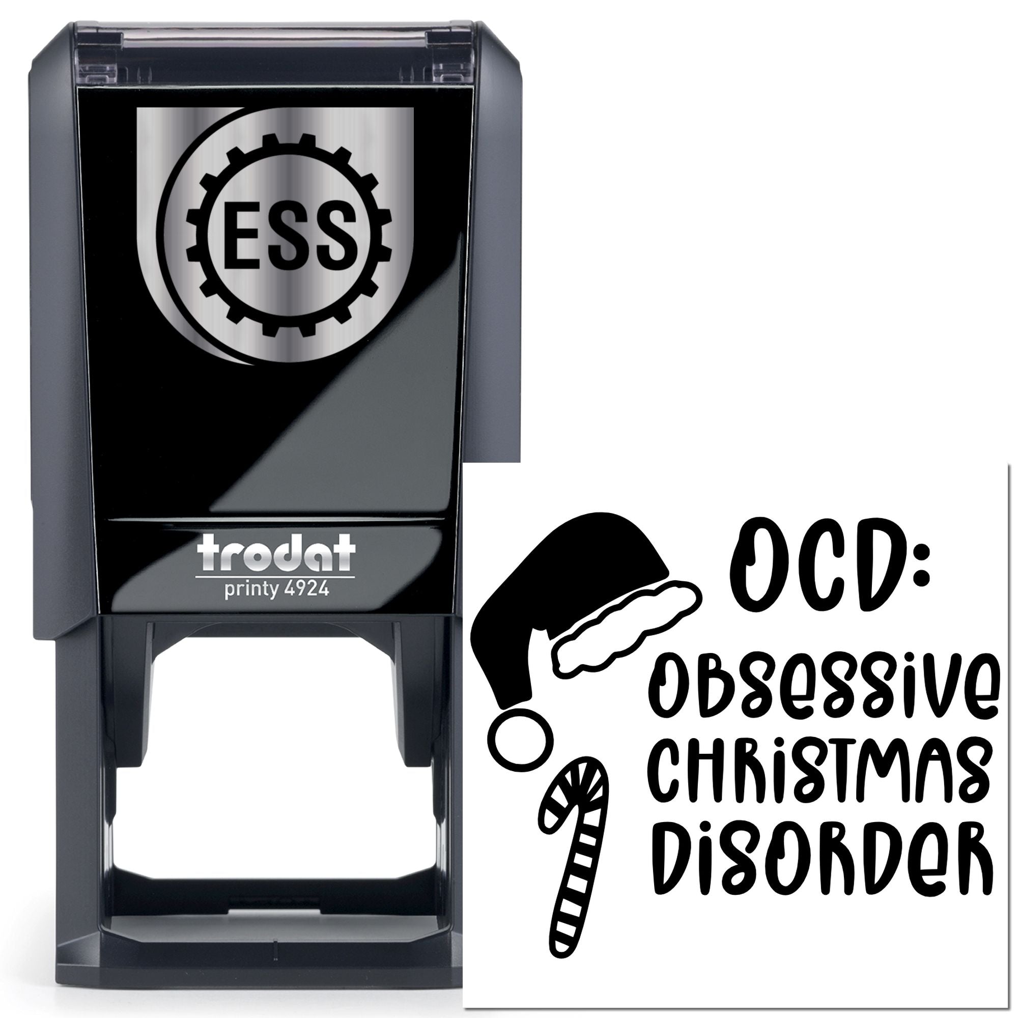 Self-Inking Christmas Obsession Place Card Stamp