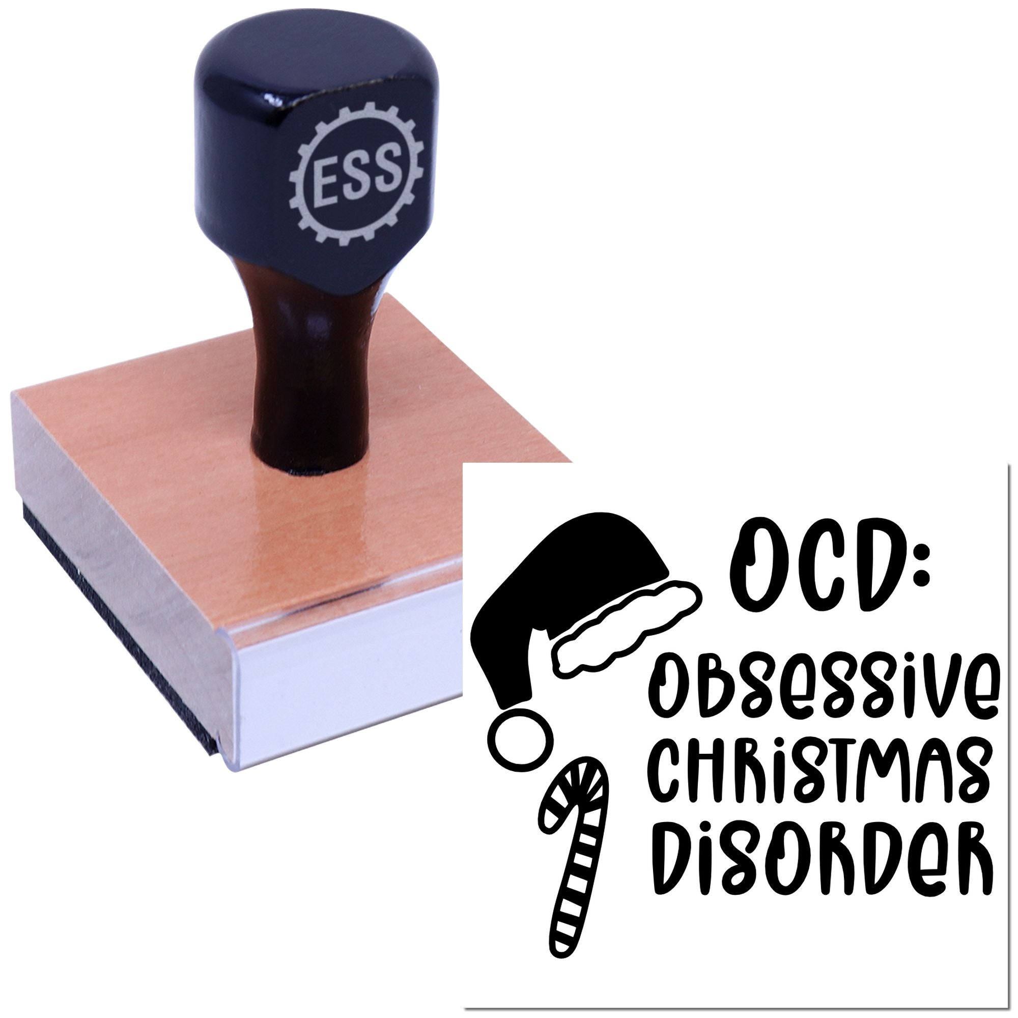 Yuletide Obsession Syndrome Party Favor Rubber Stamp