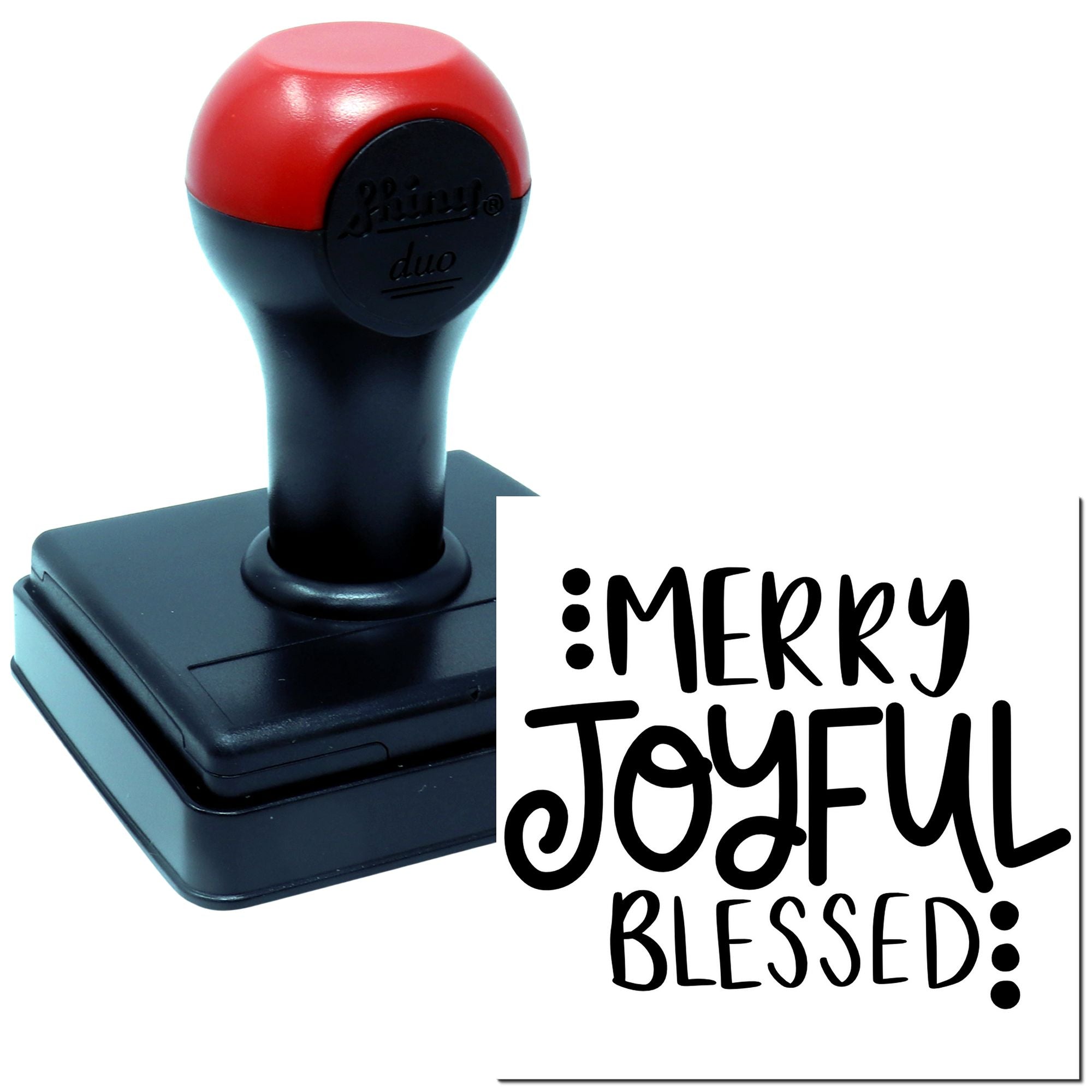 Duo Merry Joyful Blessed Holiday Cheer Hand Stamp