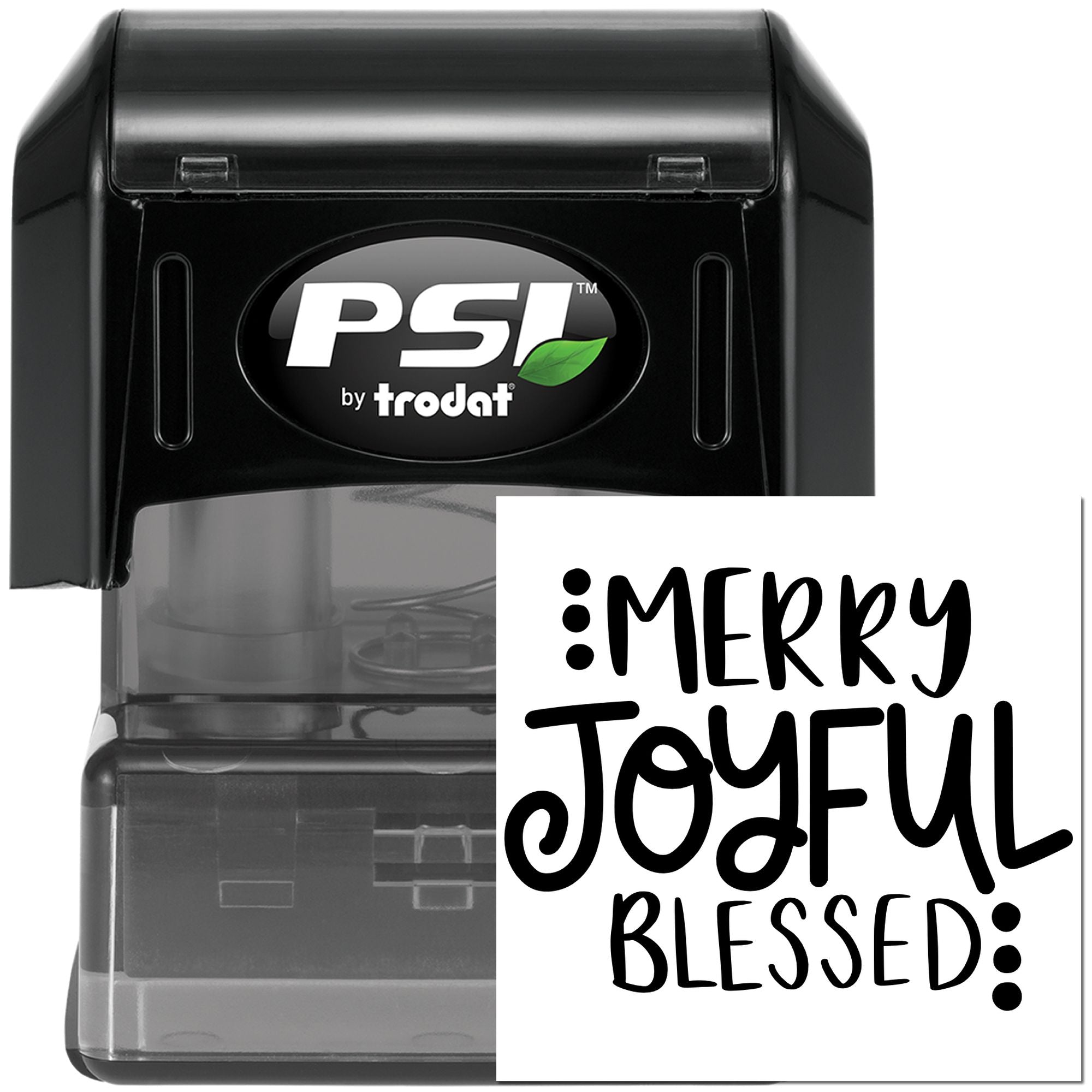 Pre-Inked Merry Joyful Blessed Favor Tag Stamp