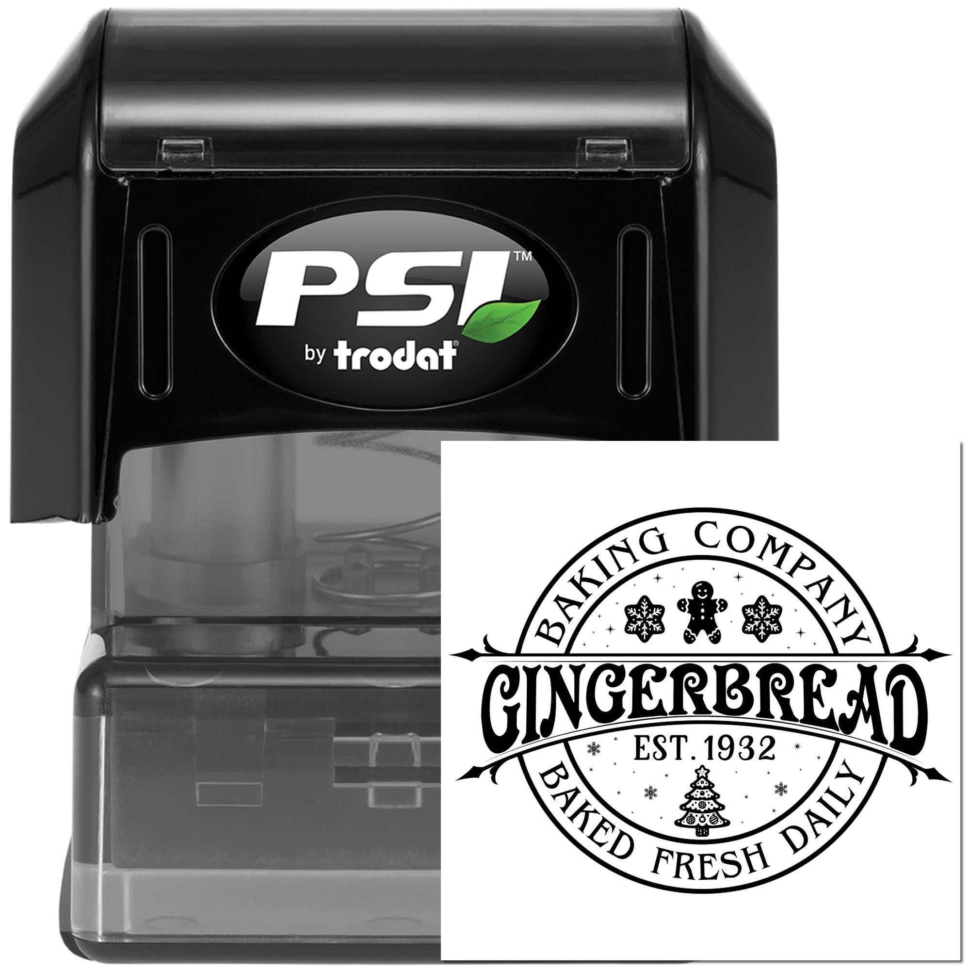 Pre-Inked Gingerbread Bakery Logo Scrapbook Stamp