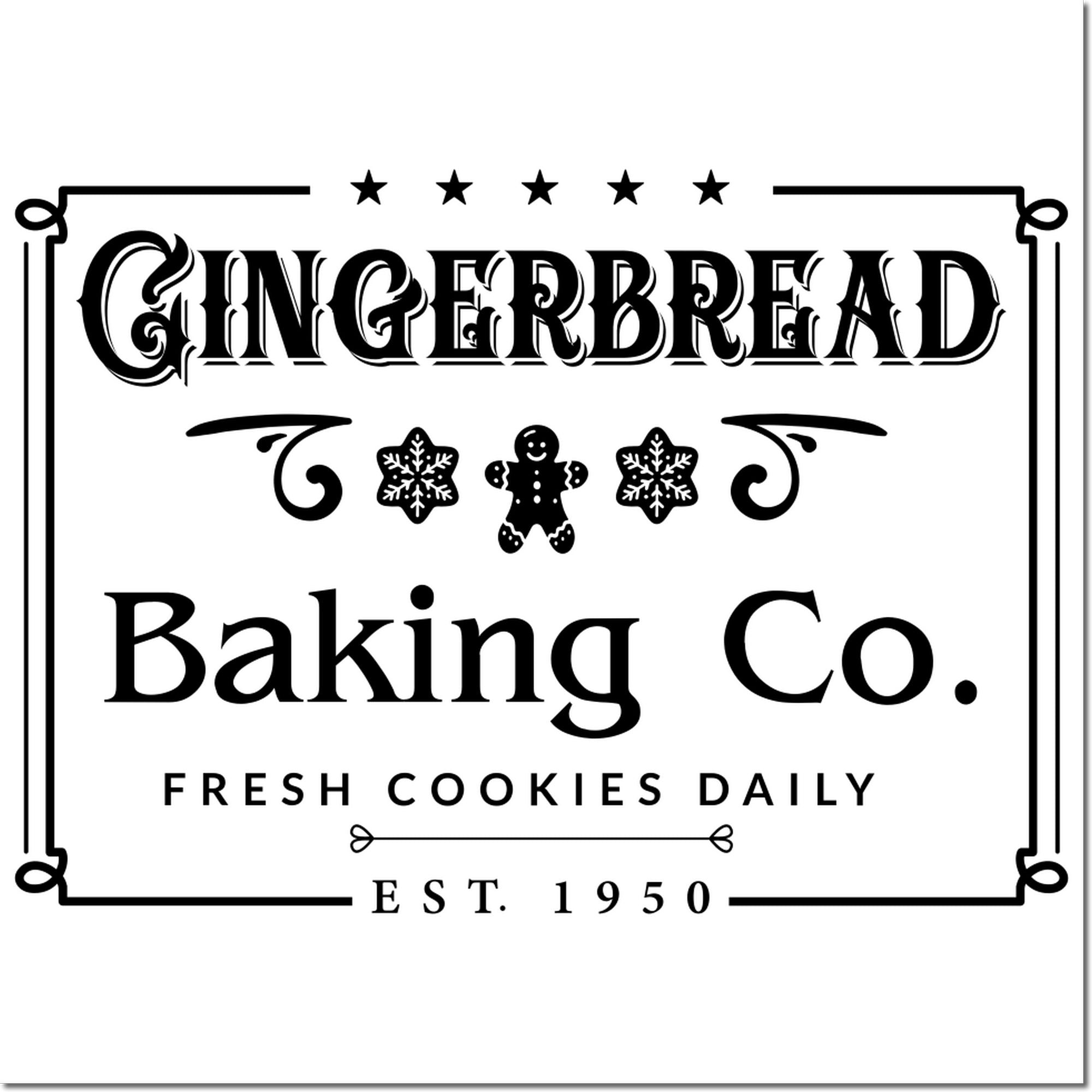 Duo Vintage Gingerbread Baking Company Holiday Label Hand Stamp