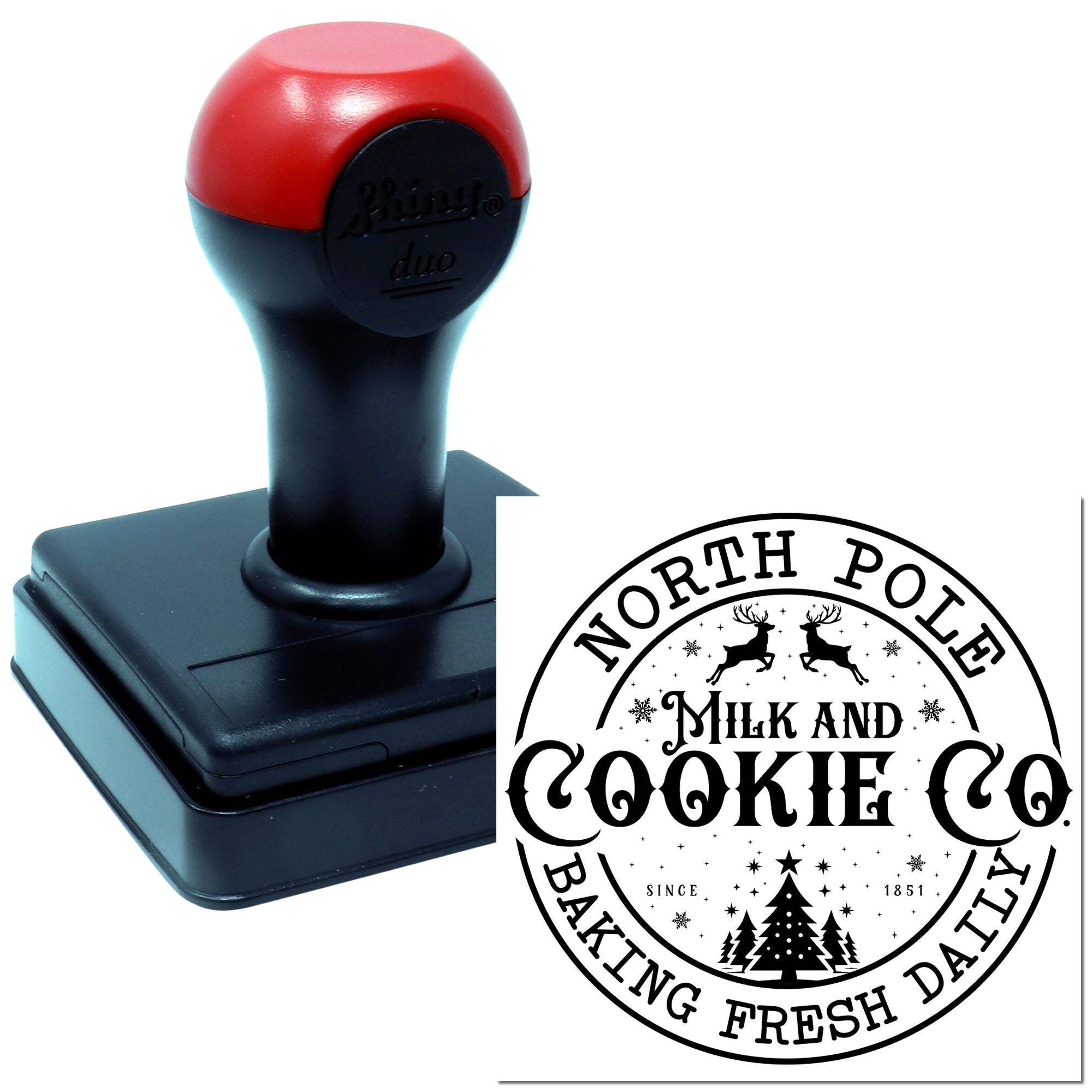 Duo North Pole Milk And Cookies Hand Stamp