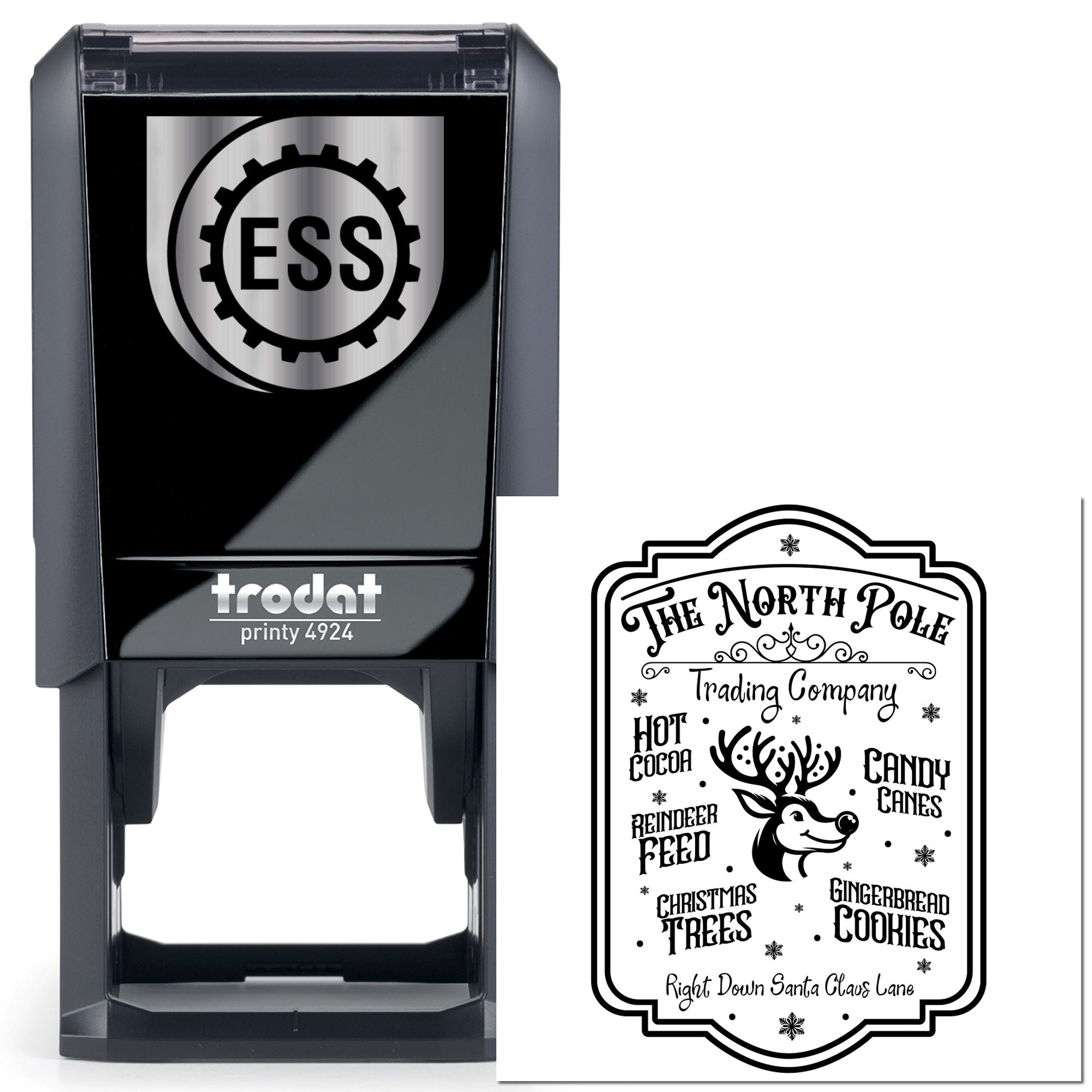 Self-Inking Christmas Label Note Card Stamp