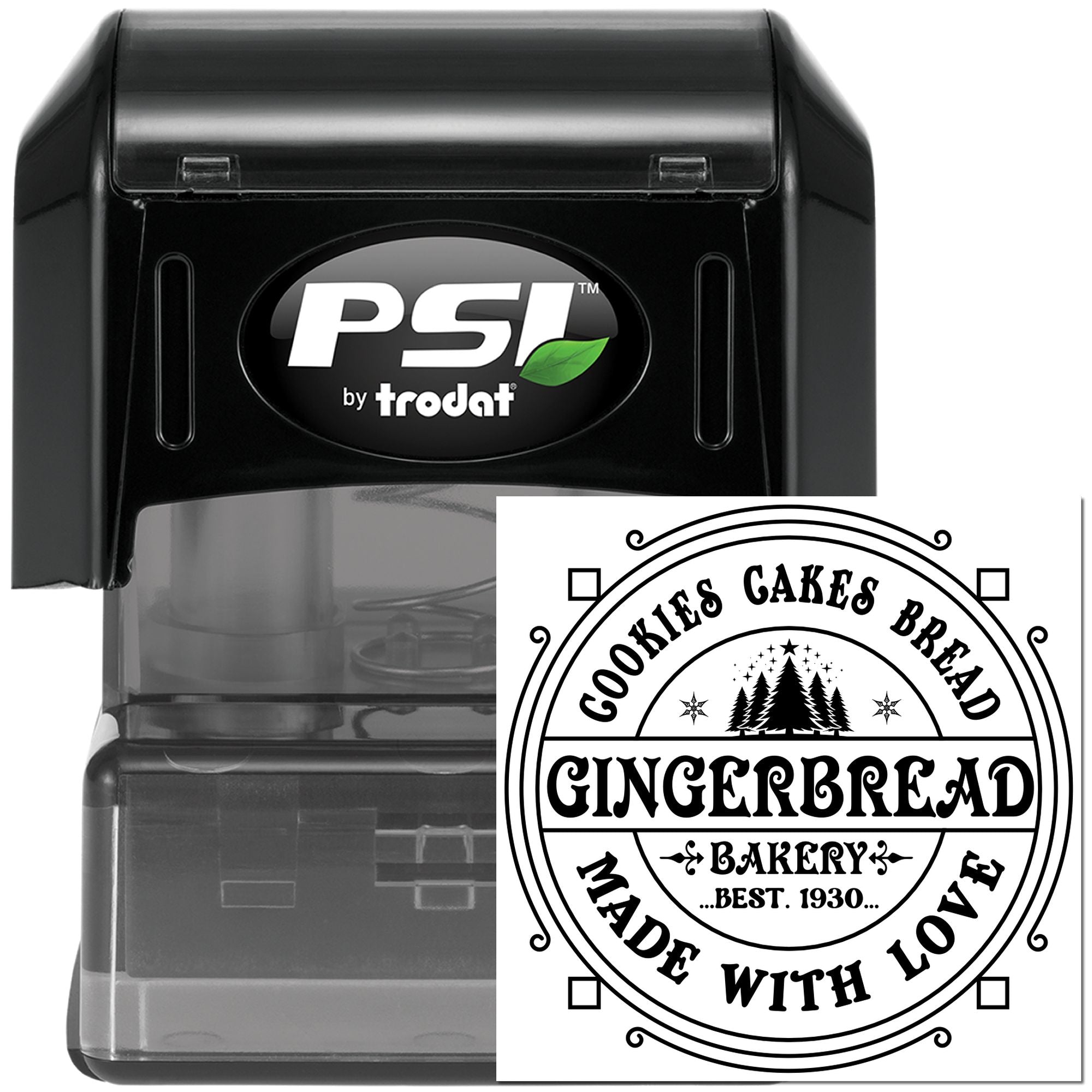 Pre-Inked Gingerbread Bakery Logo Mini Card Stamp