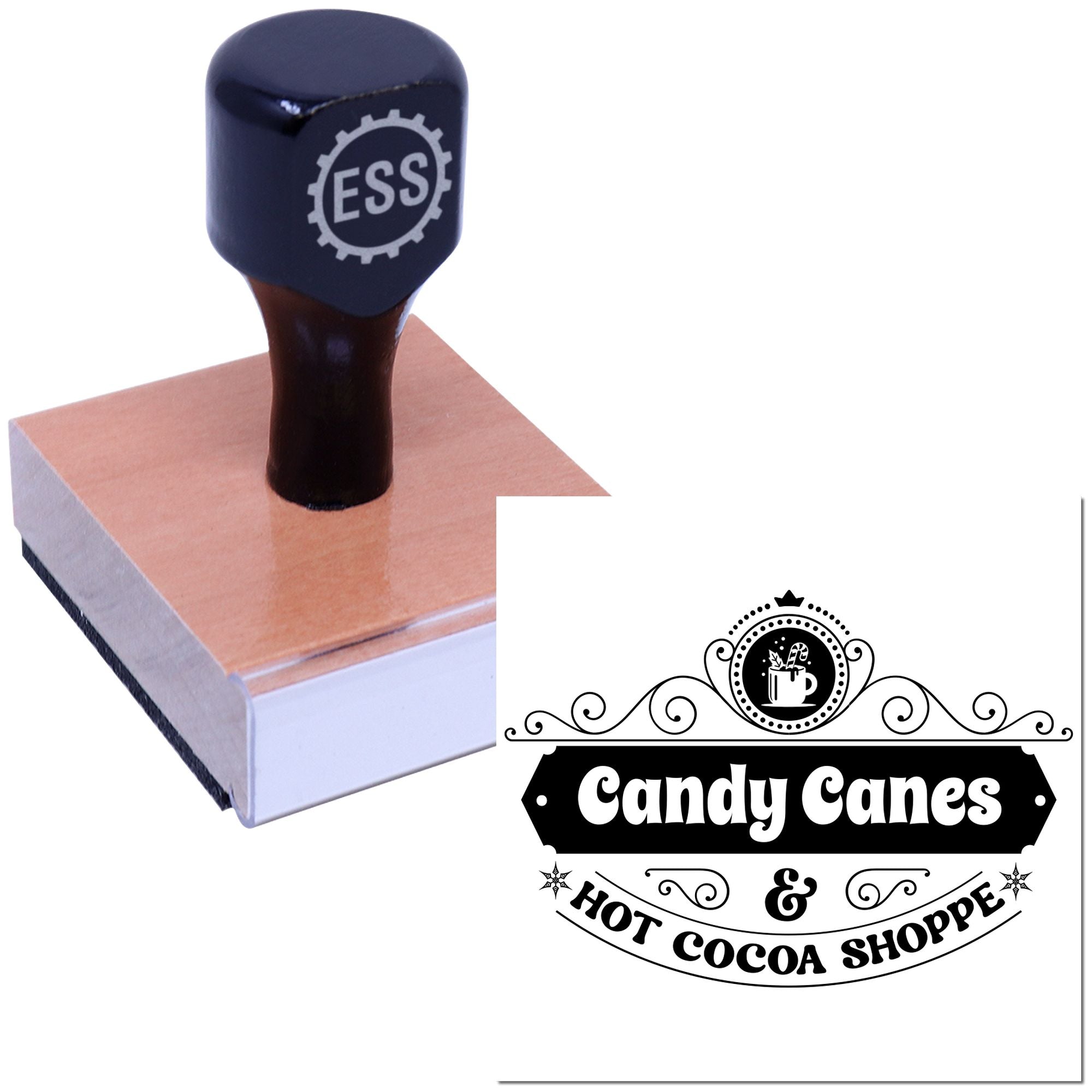 Candy Cocoa Corner Party Favor Rubber Stamp