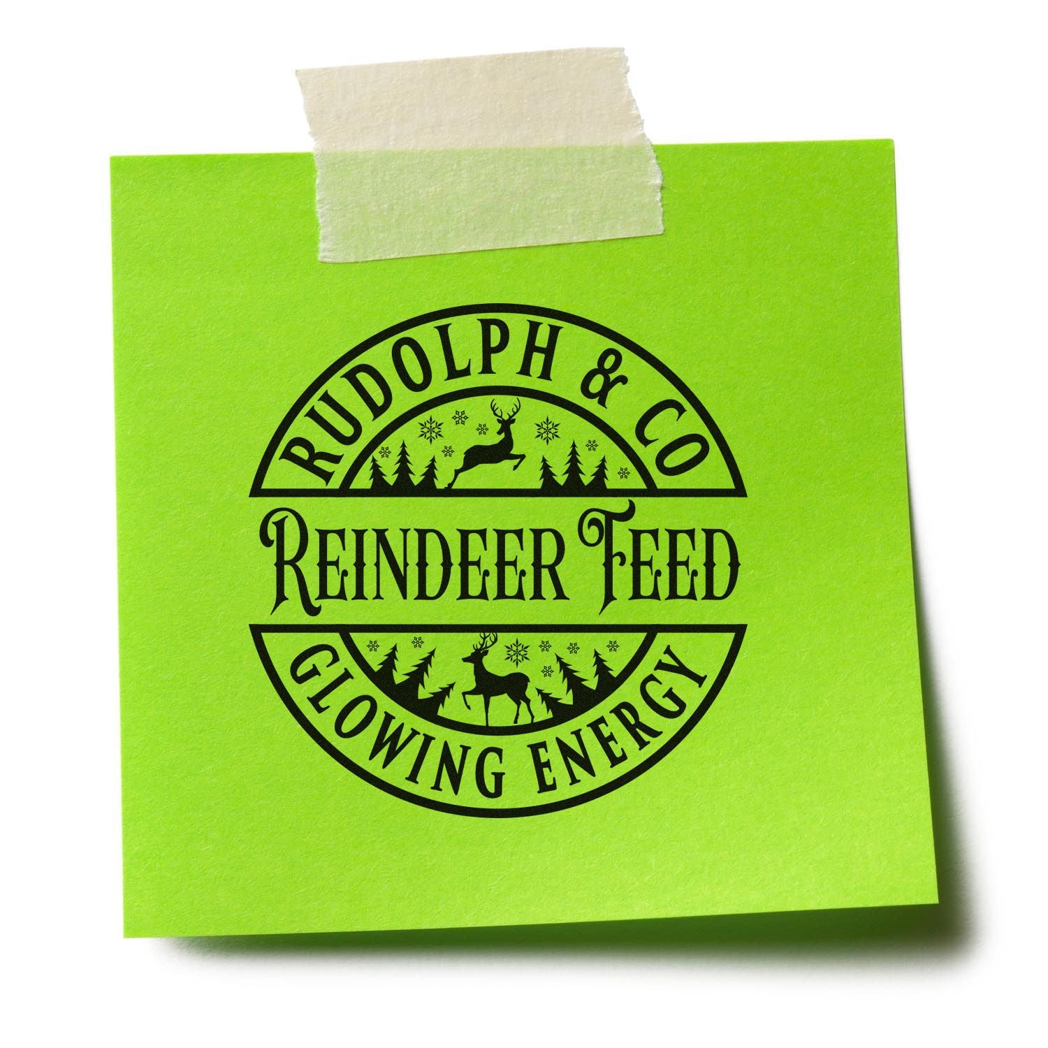 Magical Reindeer Fuel Scrapbook Rubber Stamp