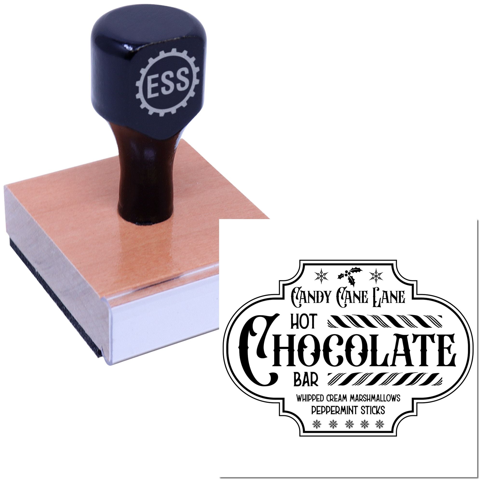 Candy Cane Cocoa Card Rubber Stamp