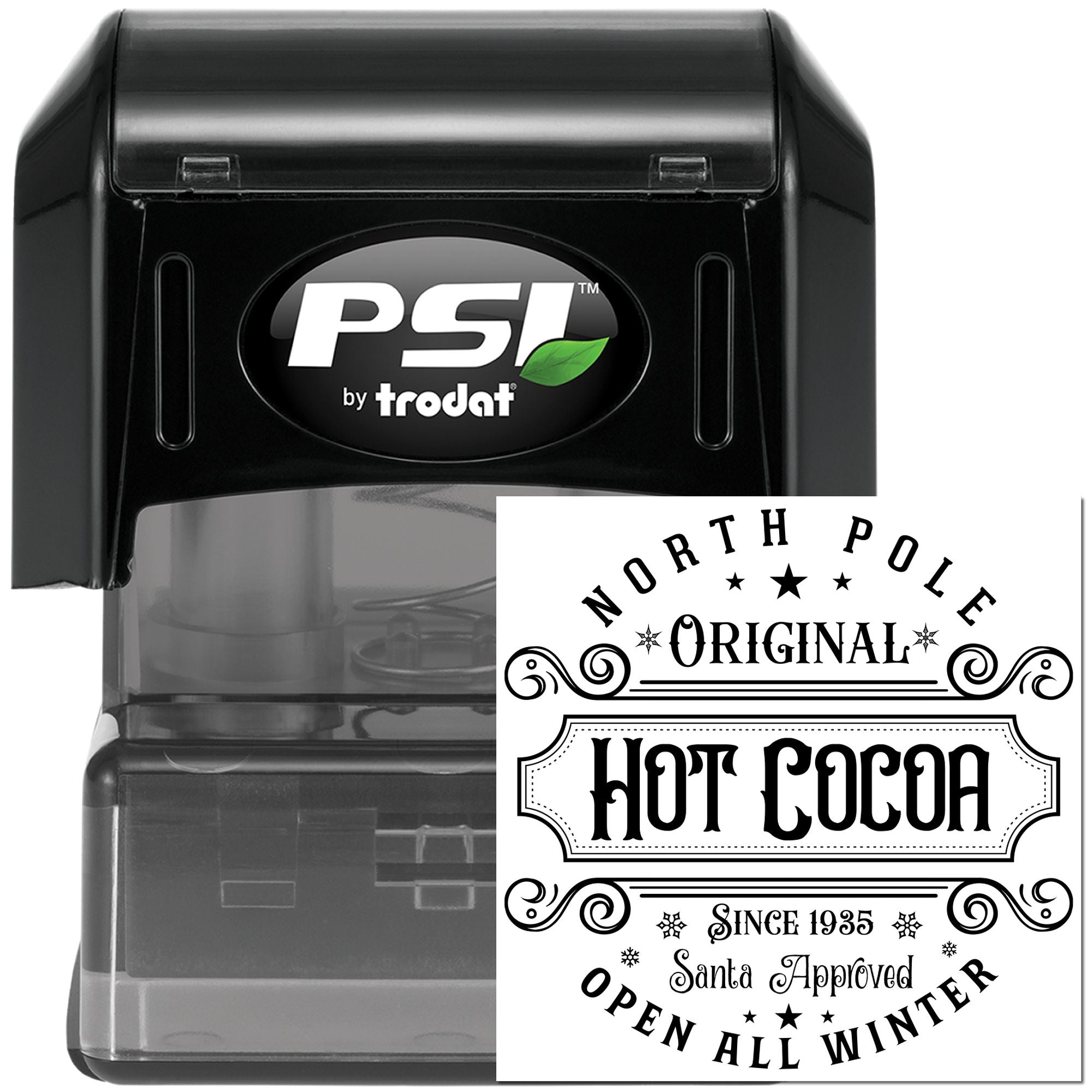 Pre-Inked Santa Approved Cocoa Crafting Stamp