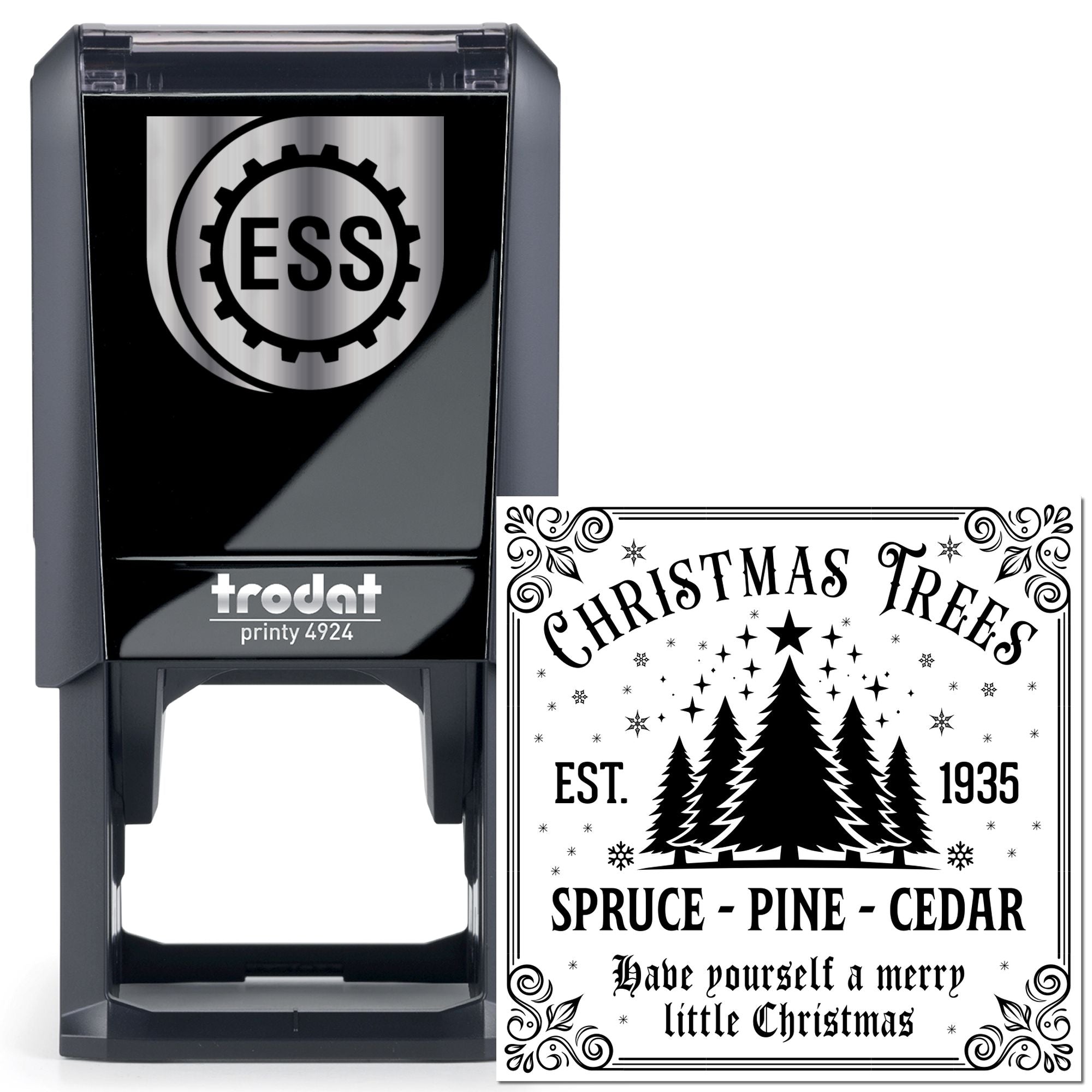 Self-Inking Christmas Trees Handcraft Stamp