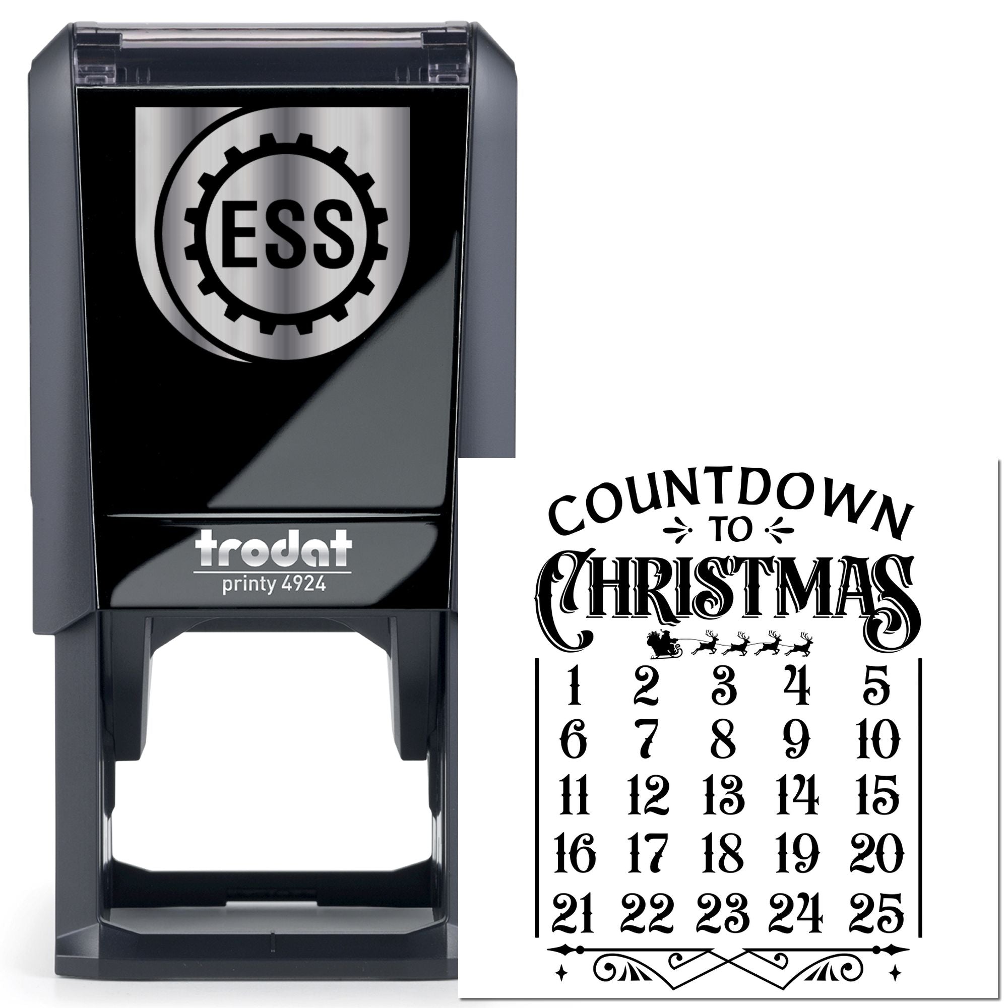 Self-Inking Christmas Countdown Paper Goods Stamp