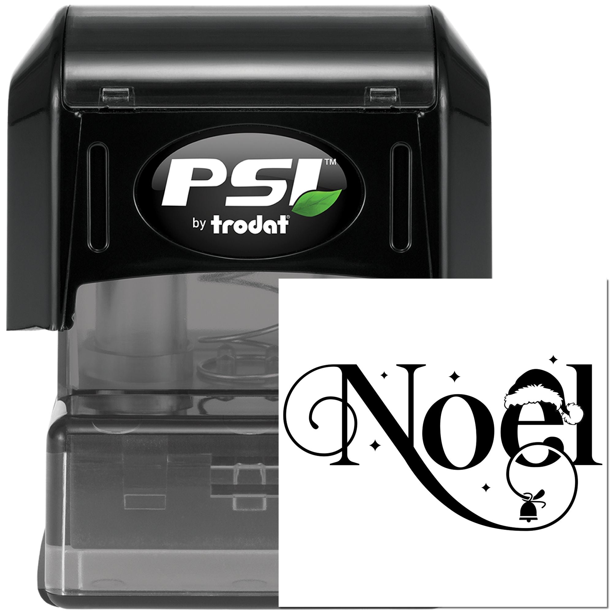 Pre-Inked Noel Christmas Bell Paper Goods Stamp