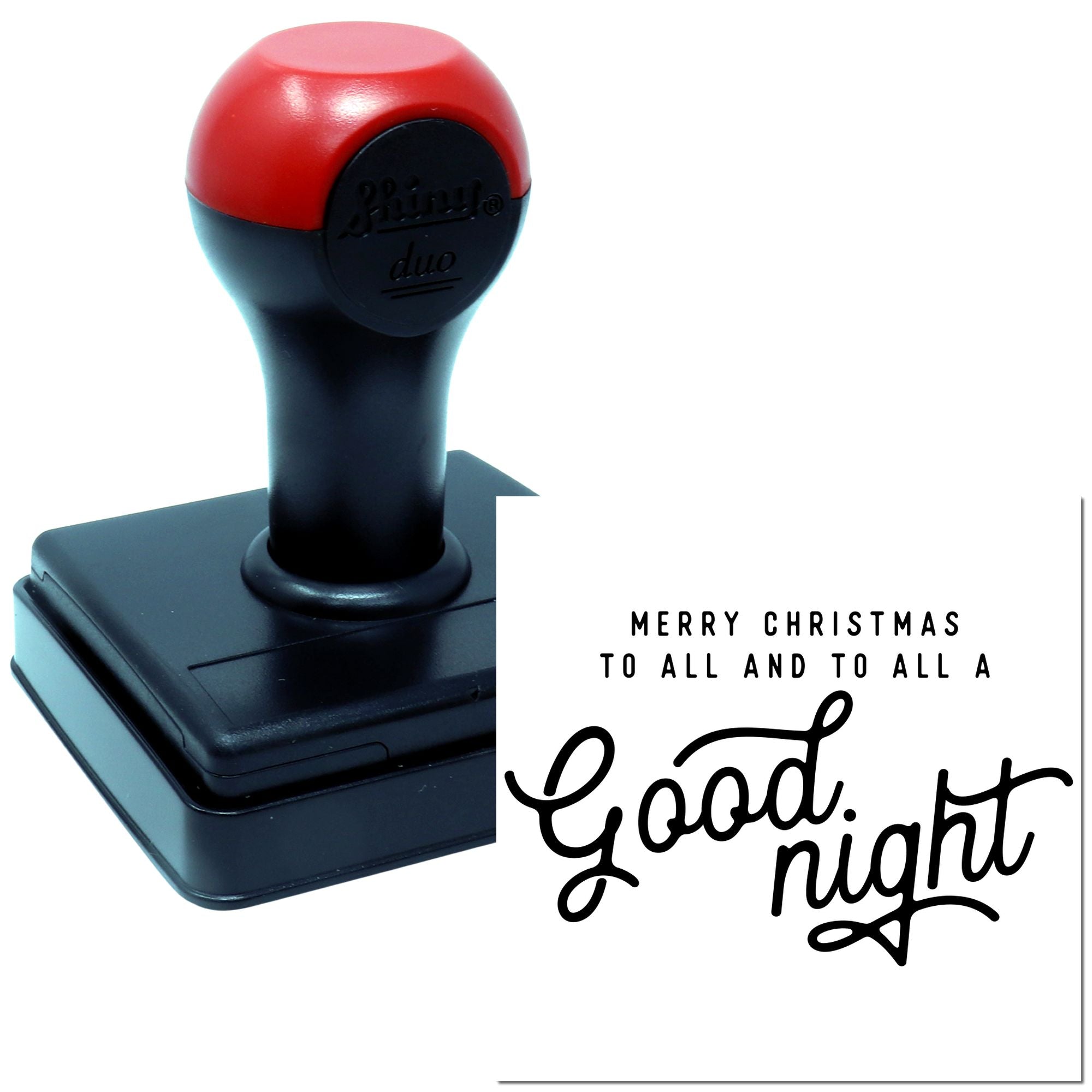 Duo Merry Christmas Good Night Greeting Hand Stamp