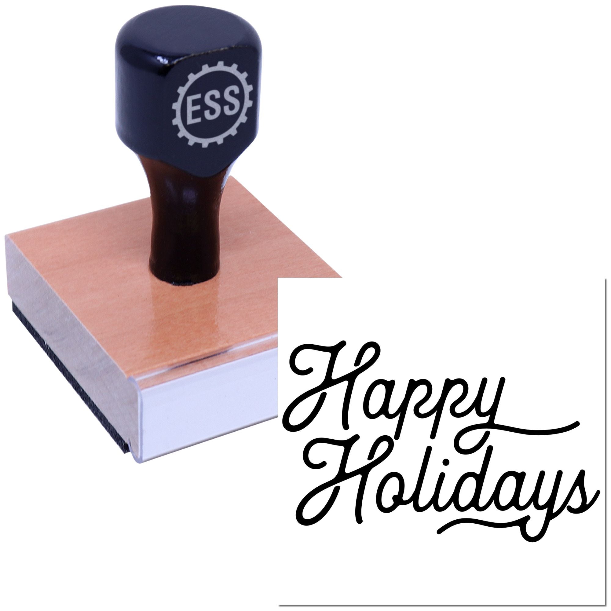 Festive Script Greeting Card Rubber Stamp