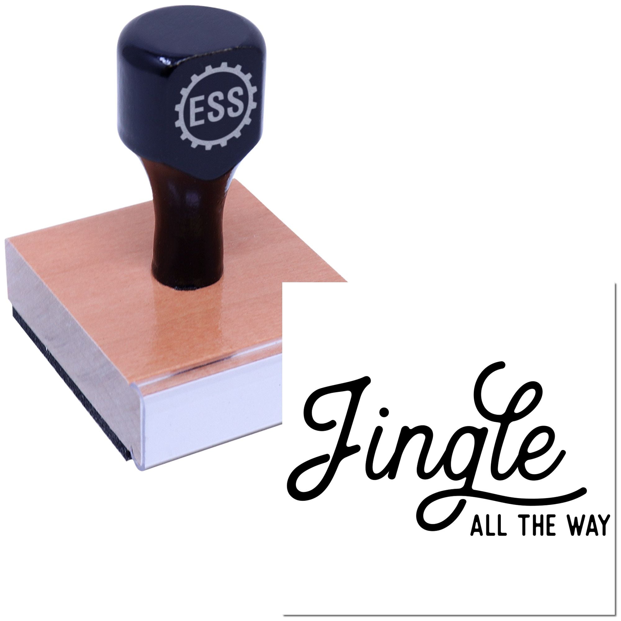 Holiday Cheer Script Paper Craft Rubber Stamp