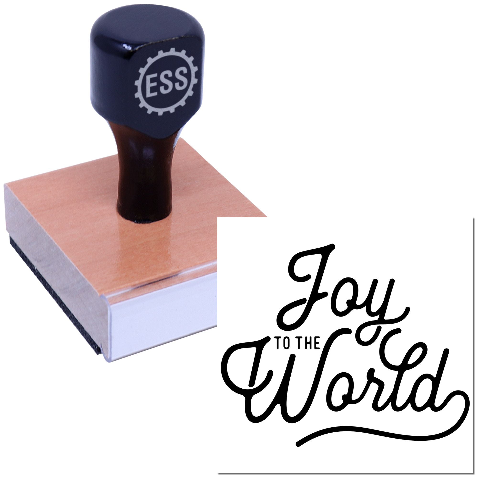 Joyful Holiday Typography Handcraft Rubber Stamp