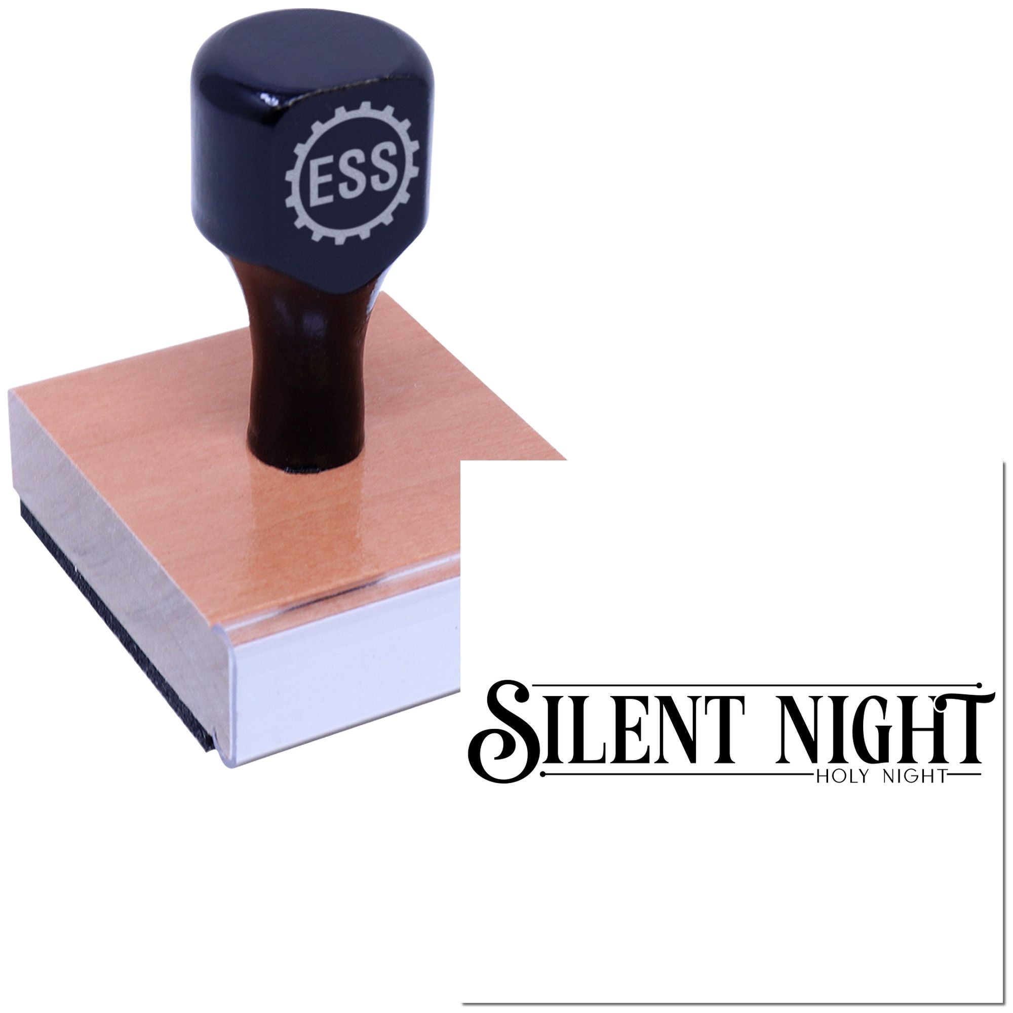 Classic Christmas Typography Journaling Rubber Stamp