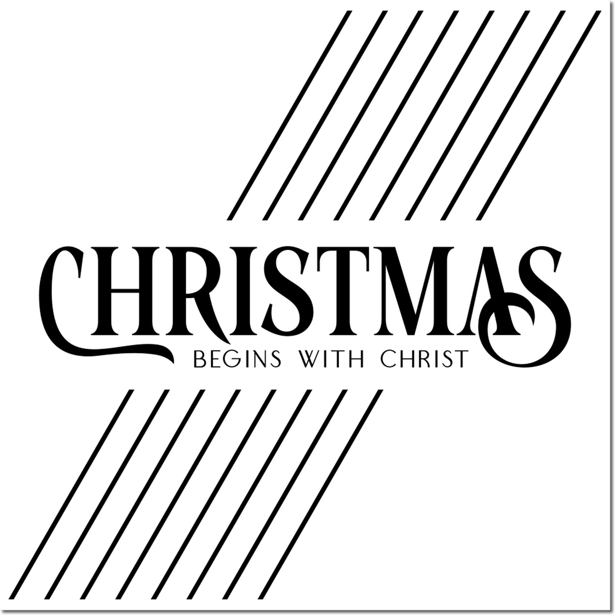 Monochrome Christmas Typography Note Card Rubber Stamp