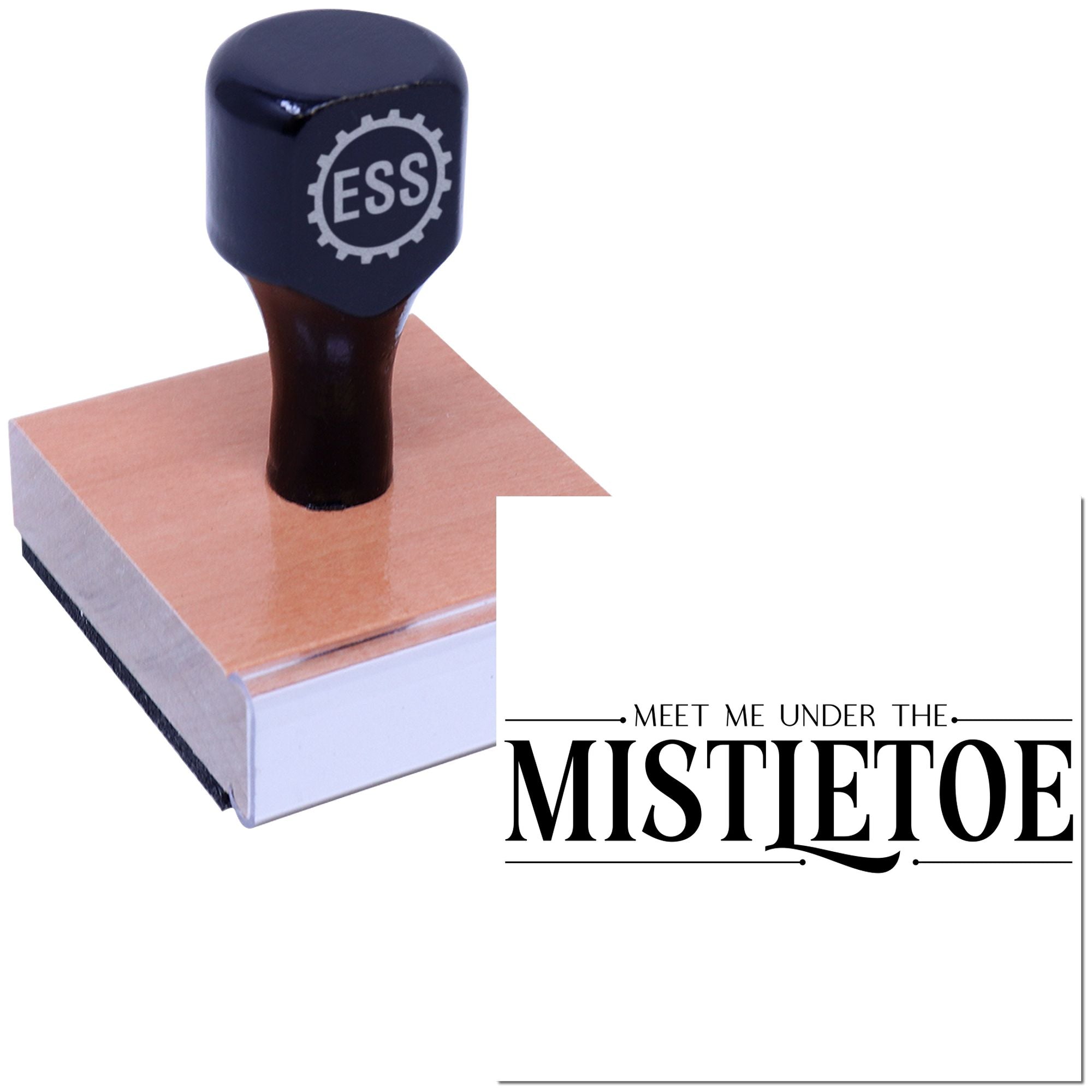 Mistletoe Kiss Invitation Postcard Rubber Stamp