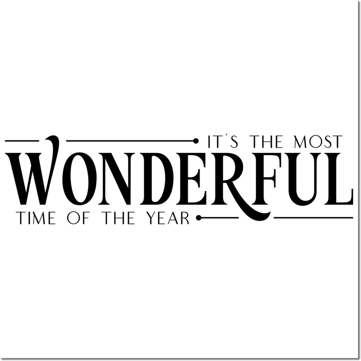 Black decorative stamp/seal design with vintage text: Its the most wonderful time of the year on a white background.