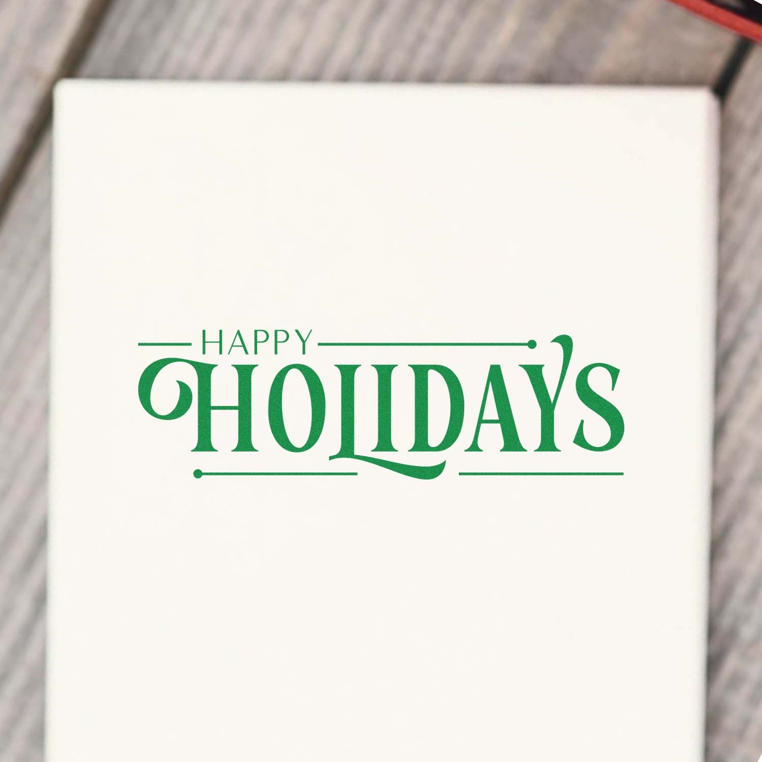 Pre-Inked Festive Holiday Typography Favor Tag Stamp