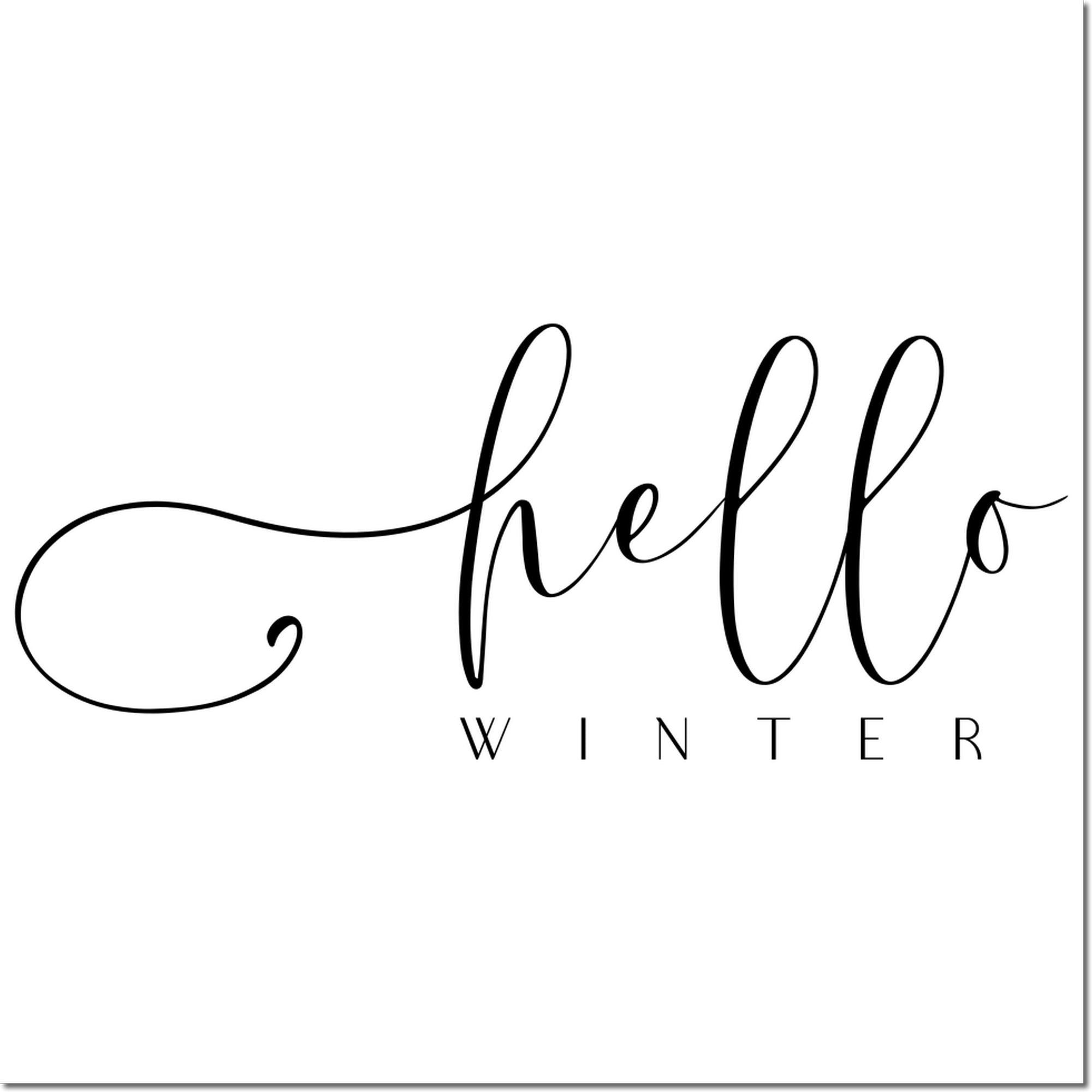 Pre-Inked Hello Winter Script Paper Craft Stamp