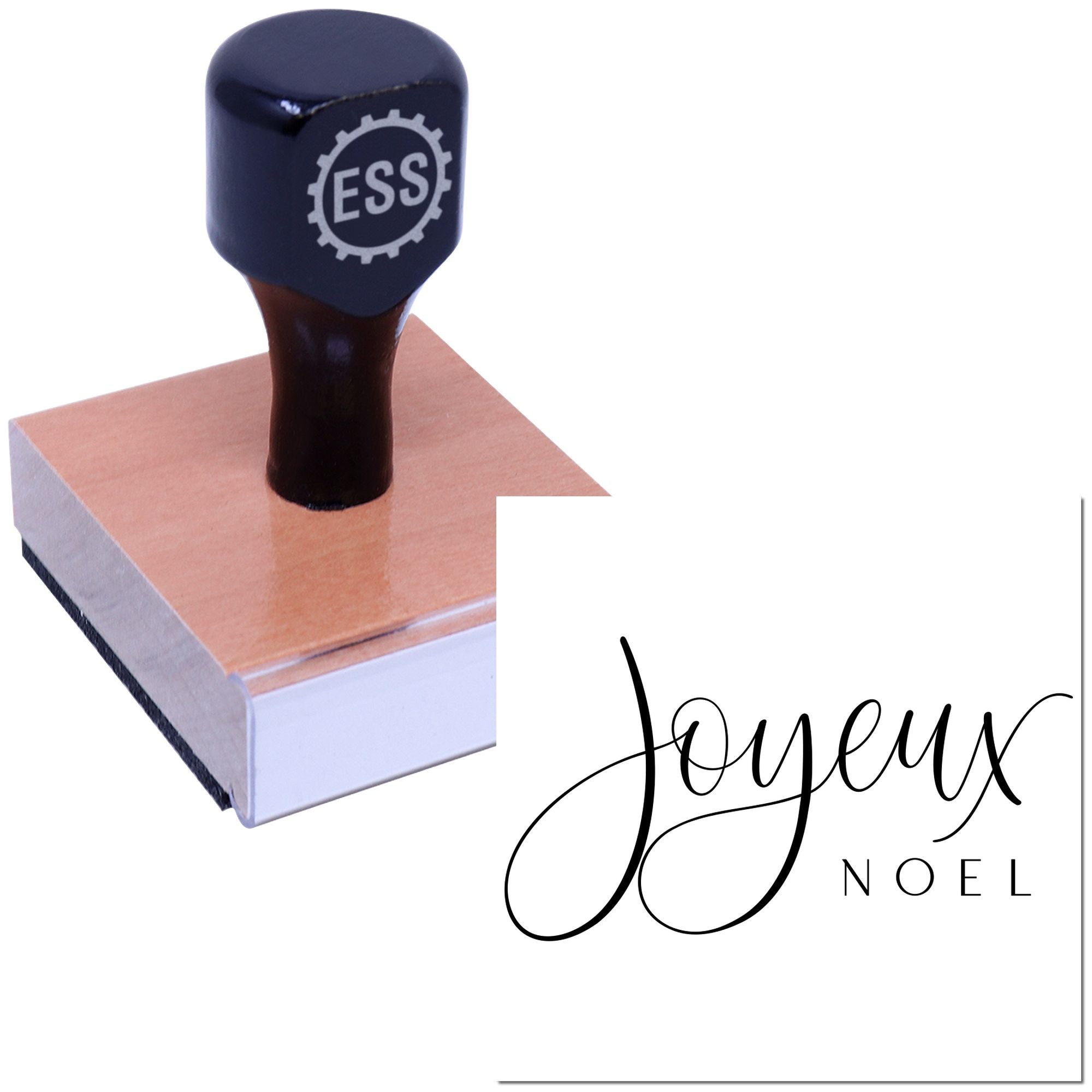 Elegant French Christmas Scrapbook Rubber Stamp