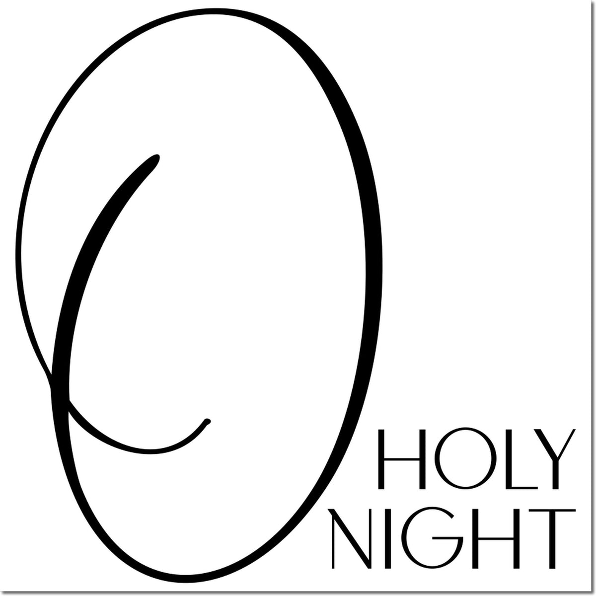 Black HOLY NIGHT stamp seal logo with an oval outline and stylized curved mark on a white background.