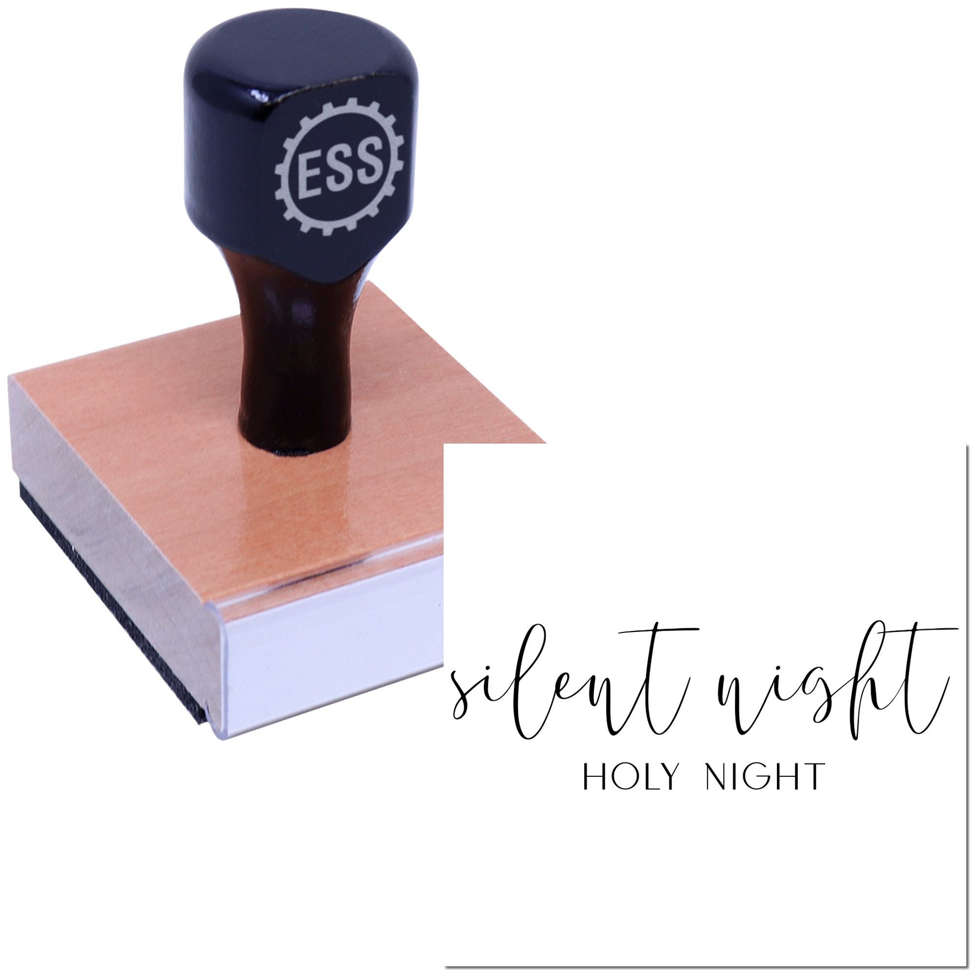 Navy decorative stamp and seal on copper base with ESS gear logo and Silent Night Holy Night text