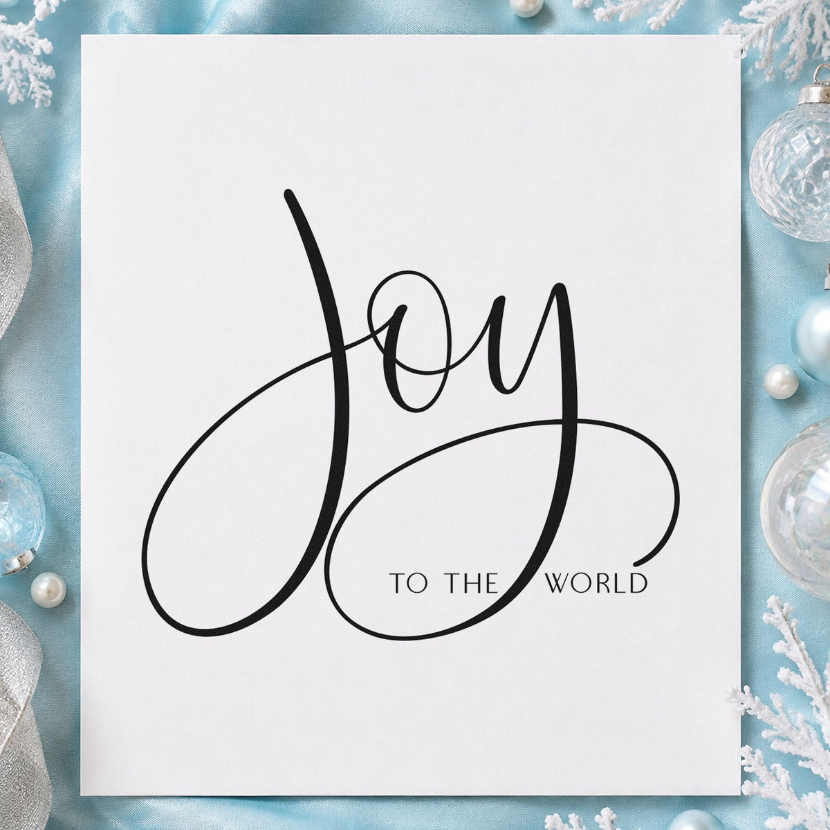 Joy To The World Loops rubber stamp printed in black ink, ready for looping word cards and similar paper crafts.