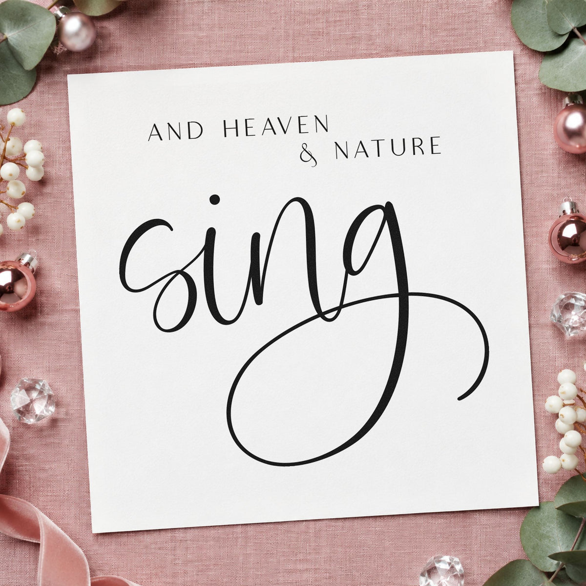 Heaven And Nature Sing rubber stamp printed in black ink, ready for part assign sheet and similar paper crafts.