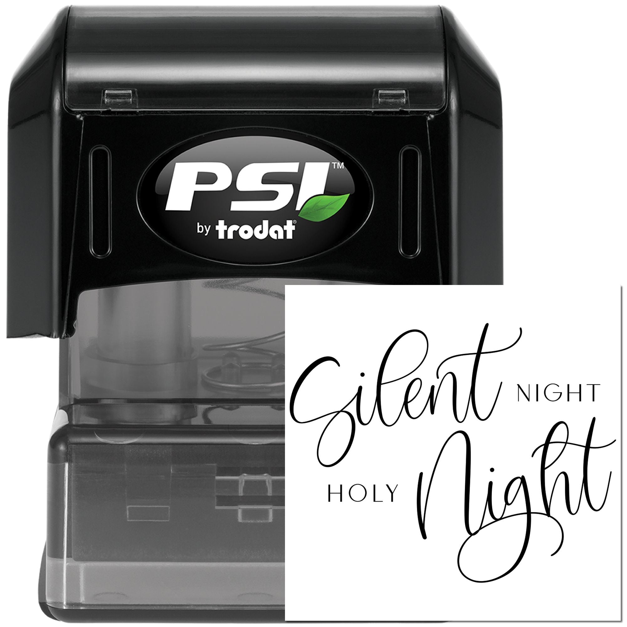 Pre-Inked Silent Night Script Journaling Stamp