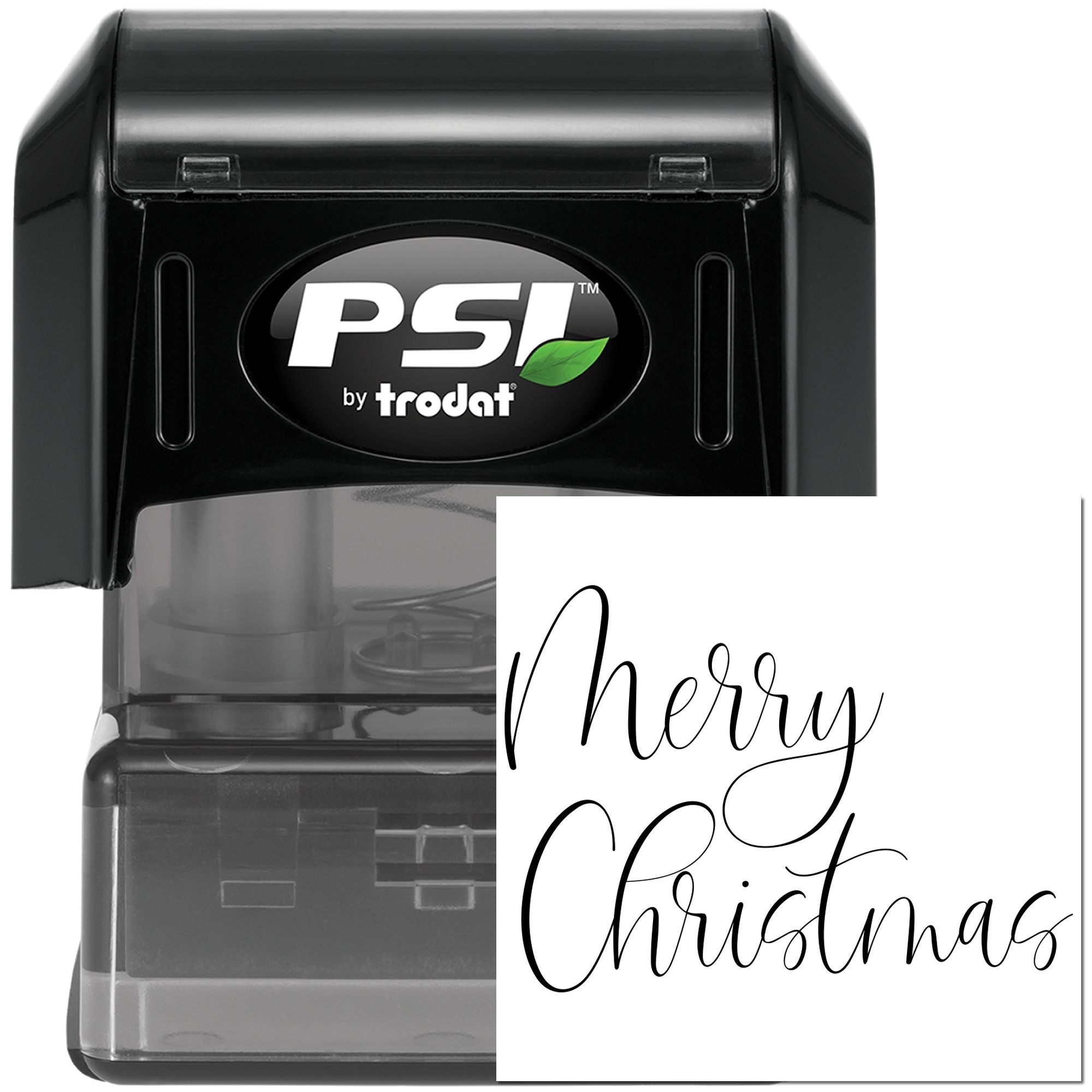 Pre-Inked Elegant Christmas Greeting Mini Card Stamp